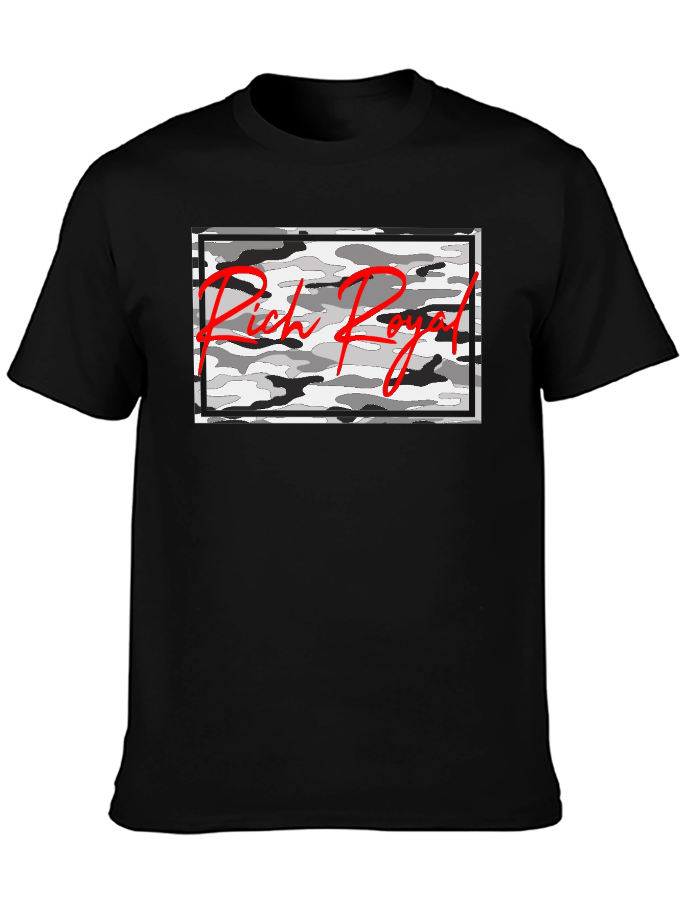Rich Royal Camo Graphic Tee - Black
