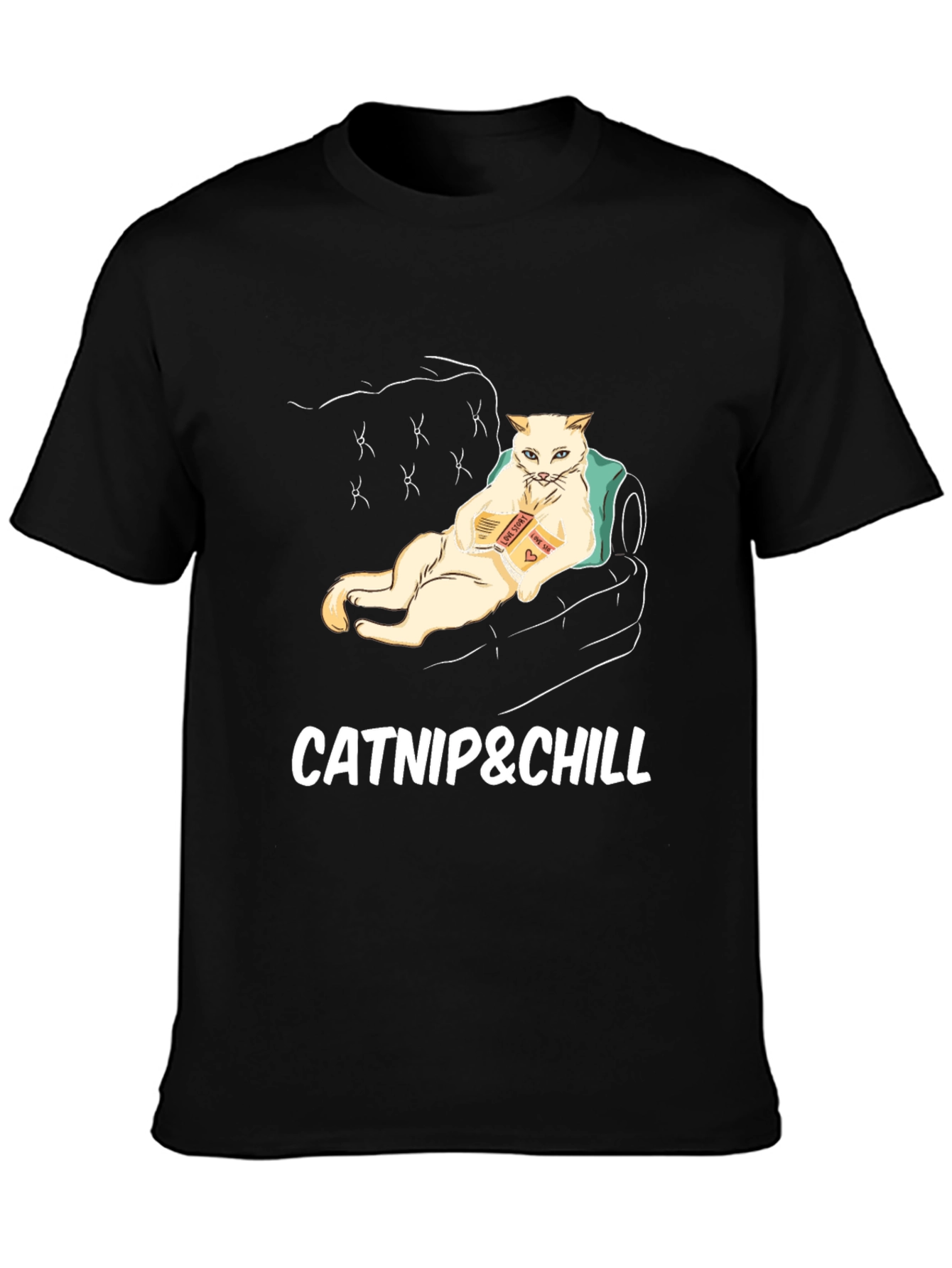Catnip & Chill Graphic T-Shirt - Relaxed Cat Design