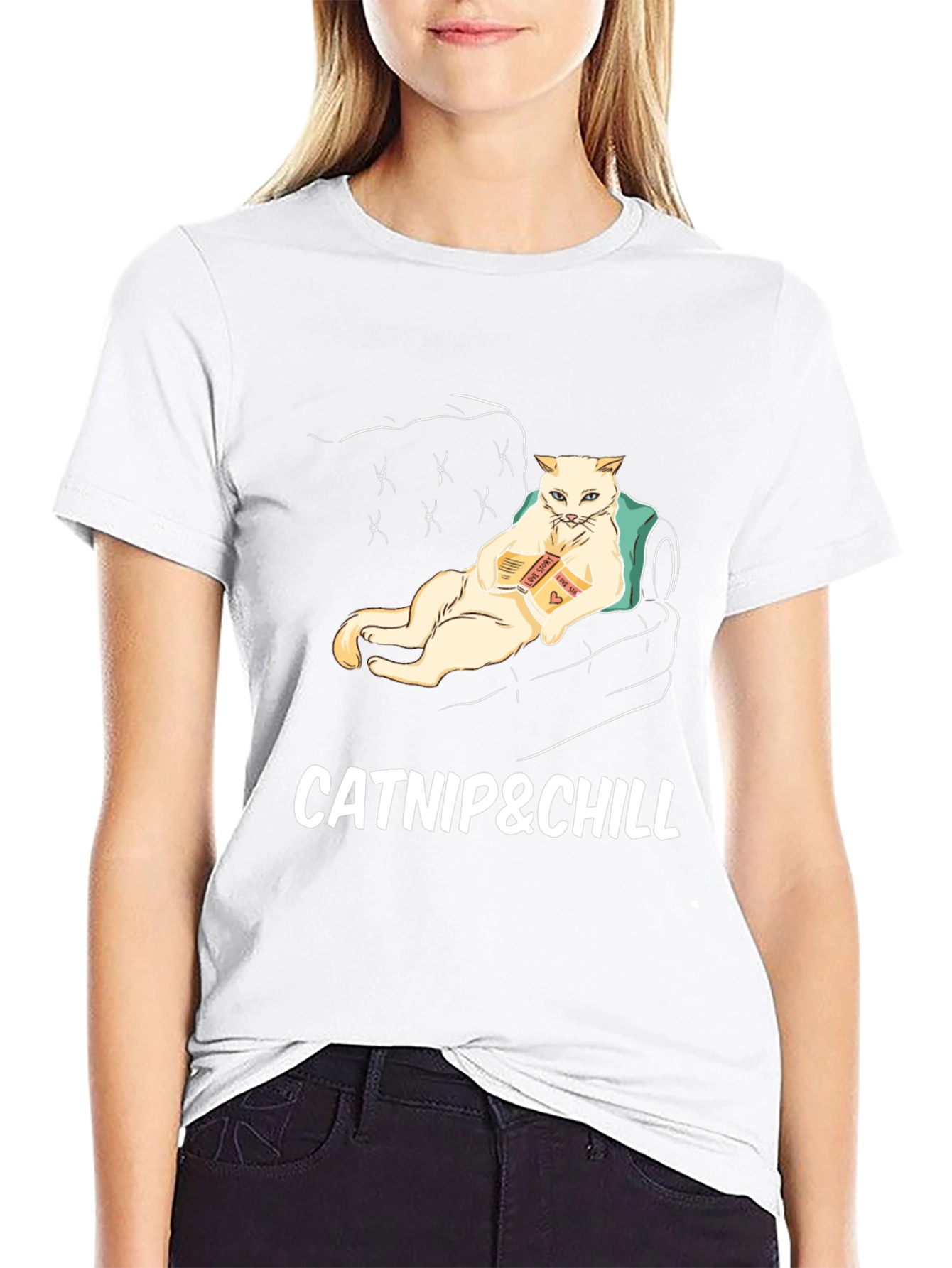 Catnip & Chill Graphic T-Shirt - Relaxed Cat Design