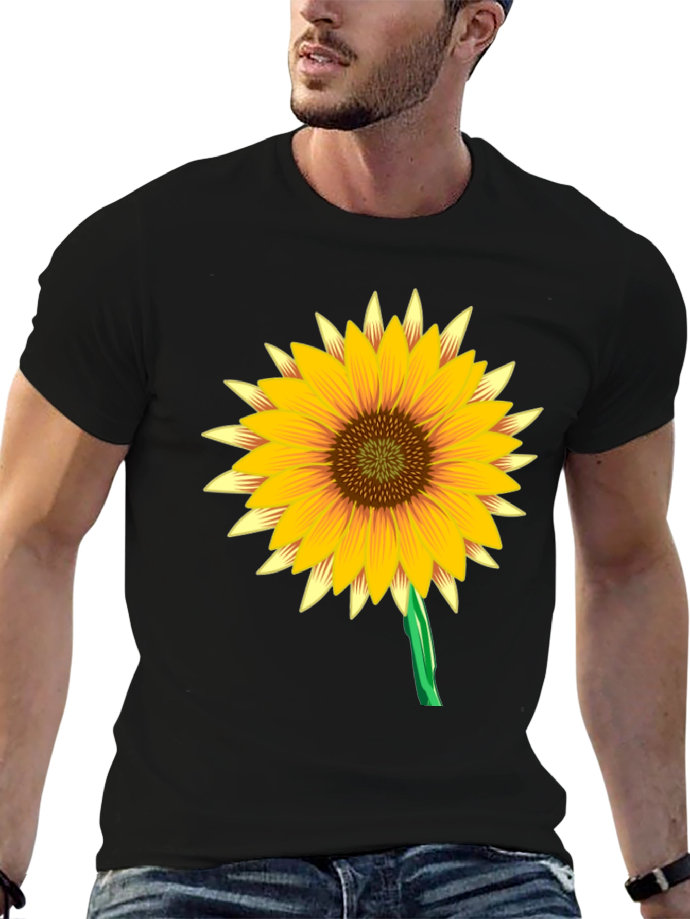 Sunflower Graphic Black Tee Shirt