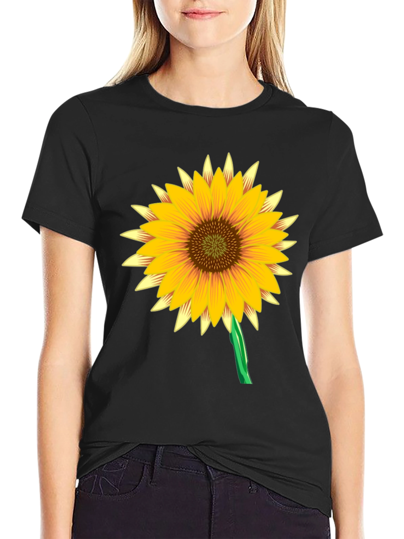 Sunflower Graphic Black Tee Shirt