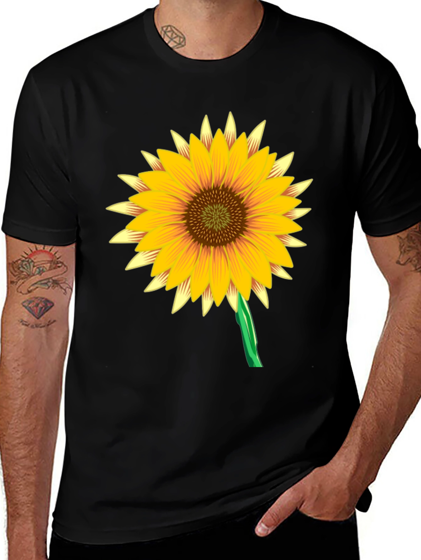 Sunflower Graphic Black Tee Shirt