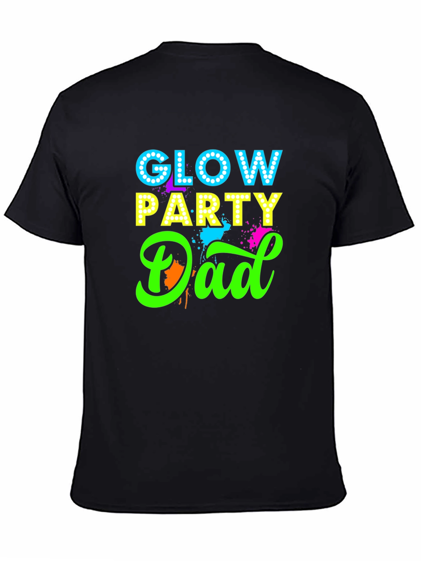 Glow Party Dad Black T-Shirt