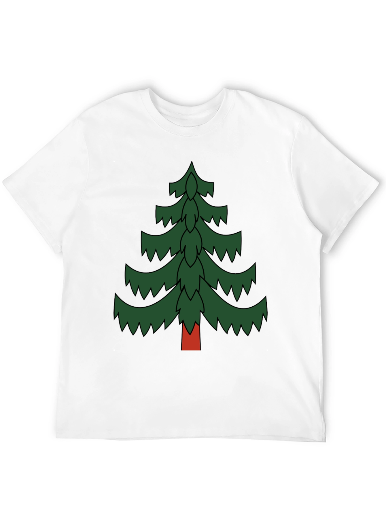 Festive Pine Tree Graphic Tee - Holiday Spirit