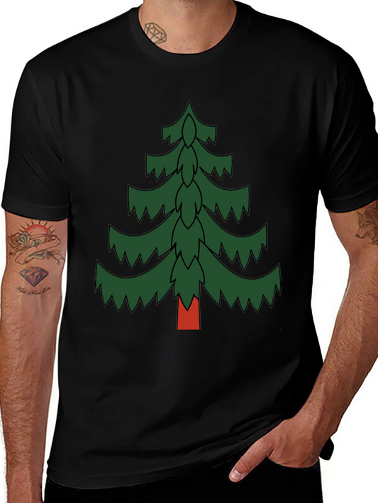 Festive Pine Tree Graphic Tee - Holiday Spirit