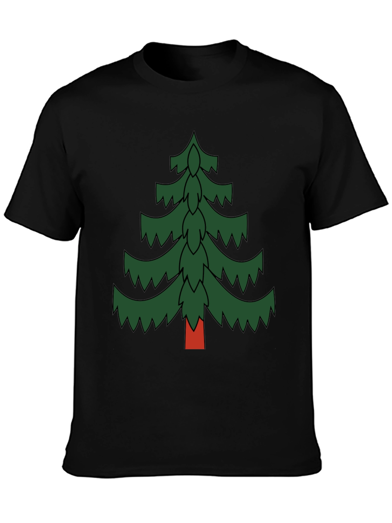 Festive Pine Tree Graphic Tee - Holiday Spirit
