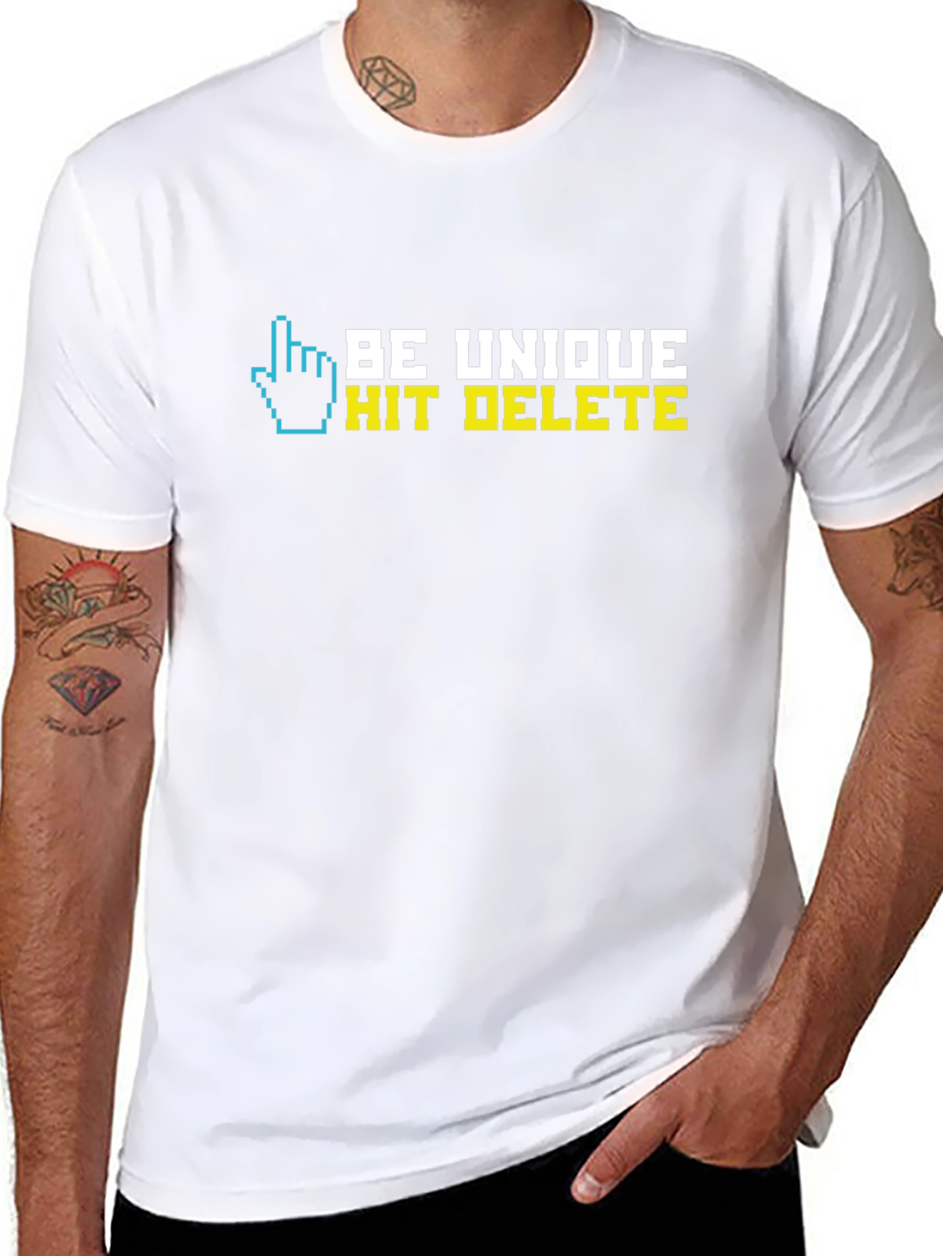 Be Unique Hit Delete Graphic T-Shirt