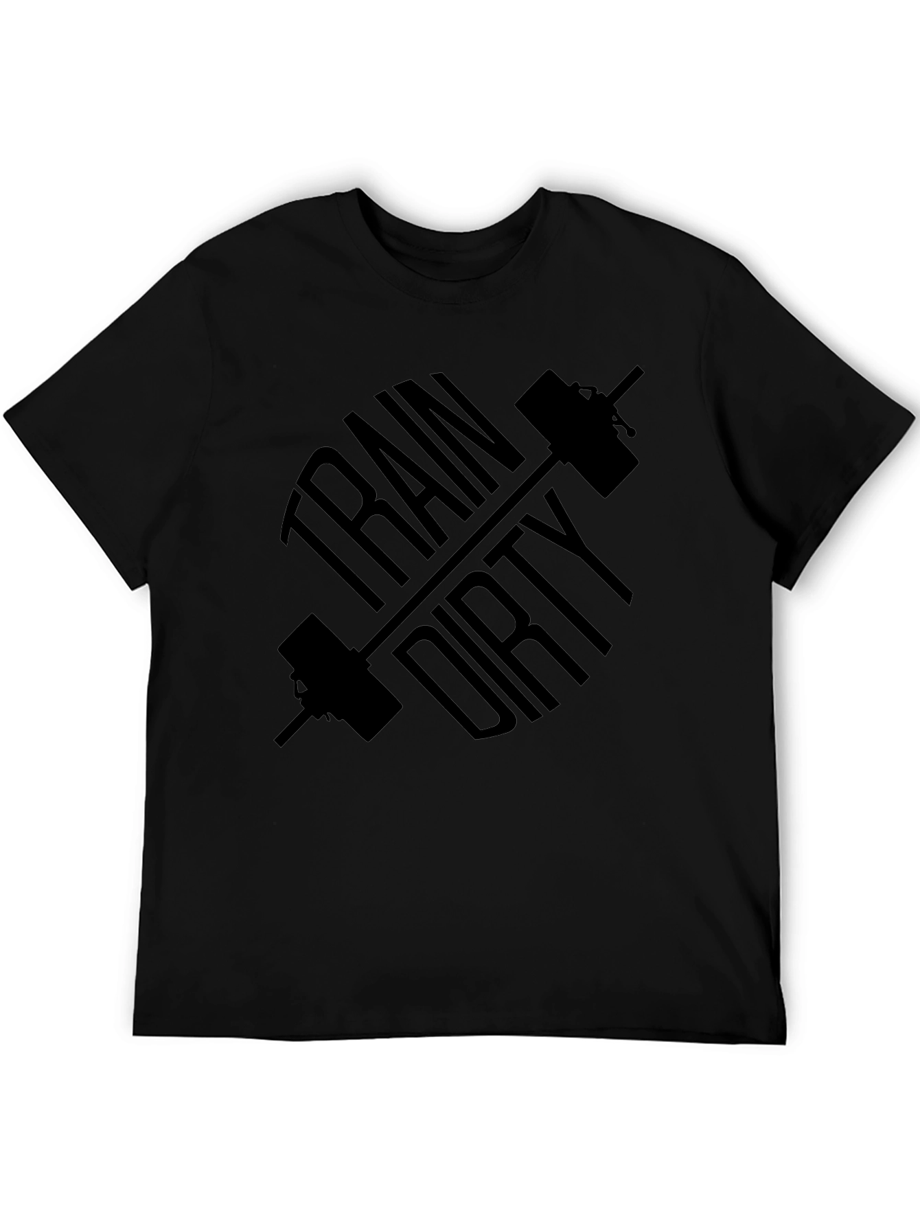 Train Dirty Black Graphic Tee Workout Shirt