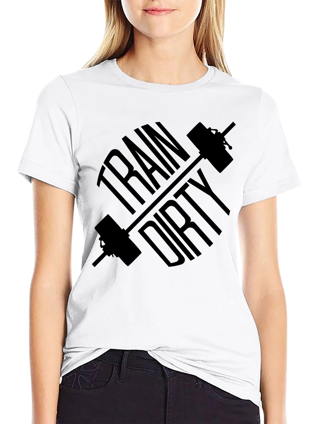 Train Dirty Black Graphic Tee Workout Shirt