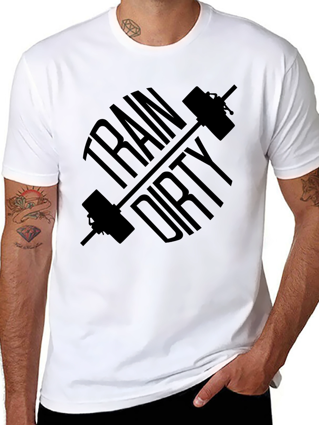 Train Dirty Black Graphic Tee Workout Shirt