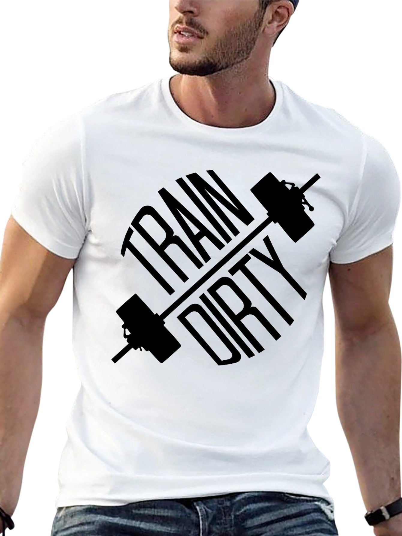 Train Dirty Black Graphic Tee Workout Shirt