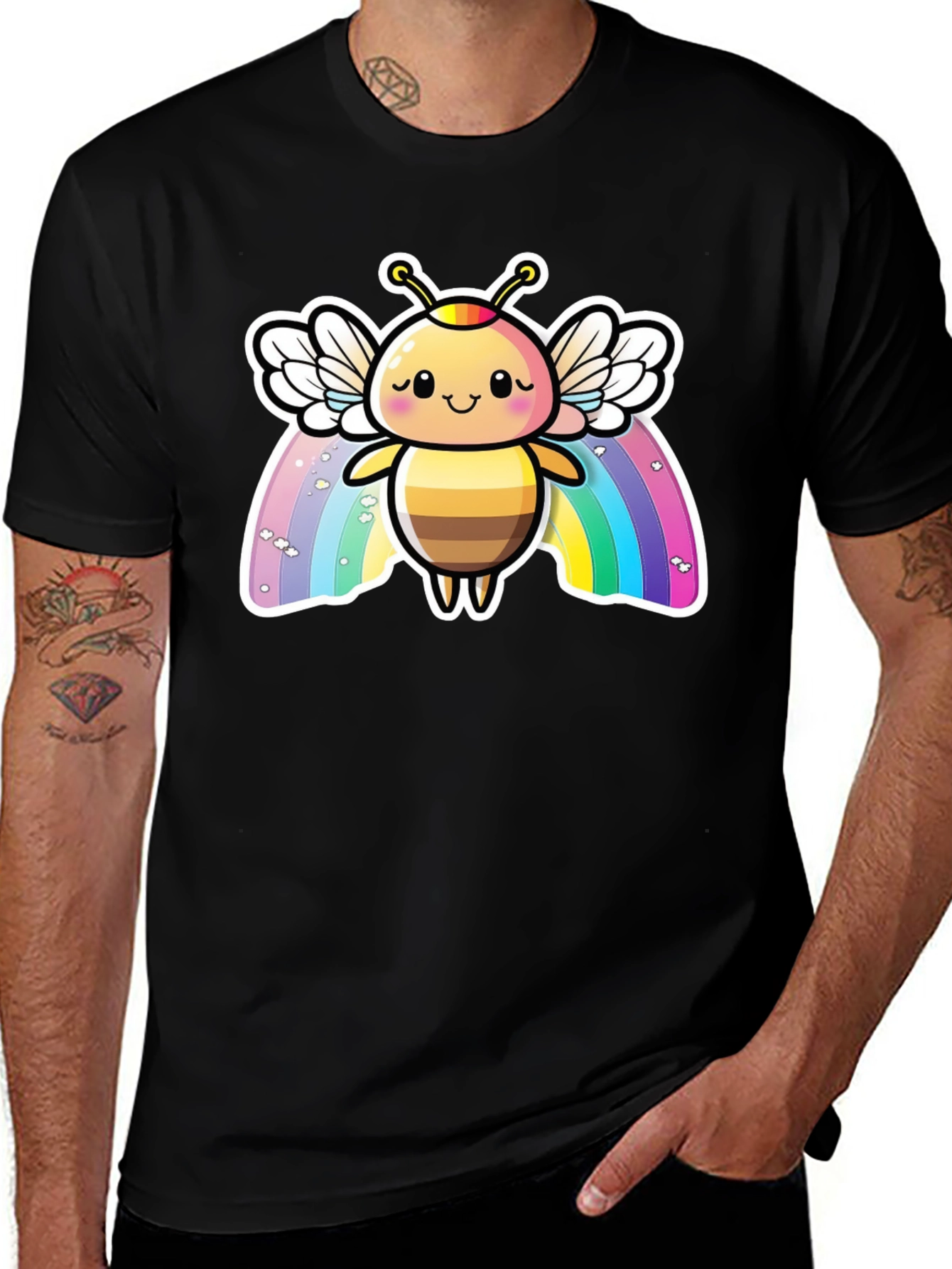 Cute Bee Rainbow T-Shirt