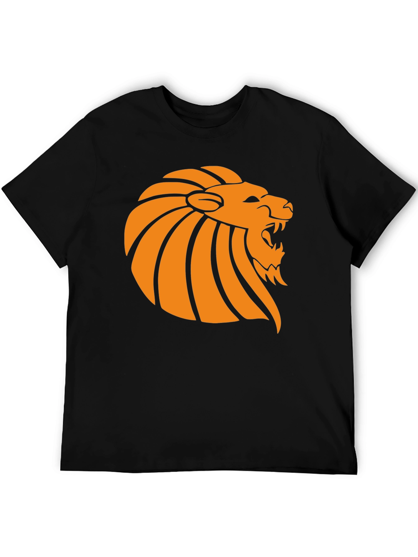 Lion Graphic Tee - Black Cotton T-Shirt