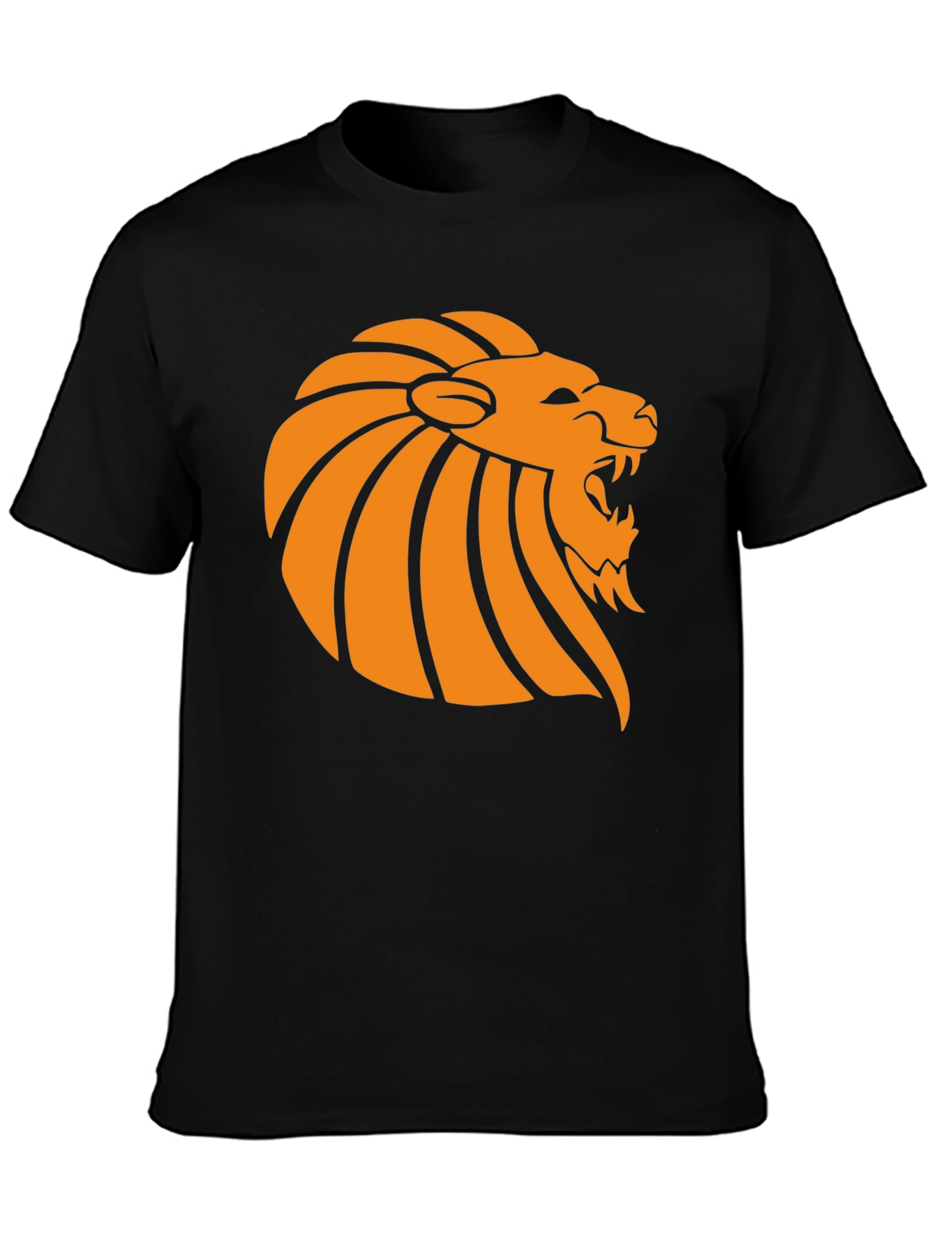 Lion Graphic Tee - Black Cotton T-Shirt