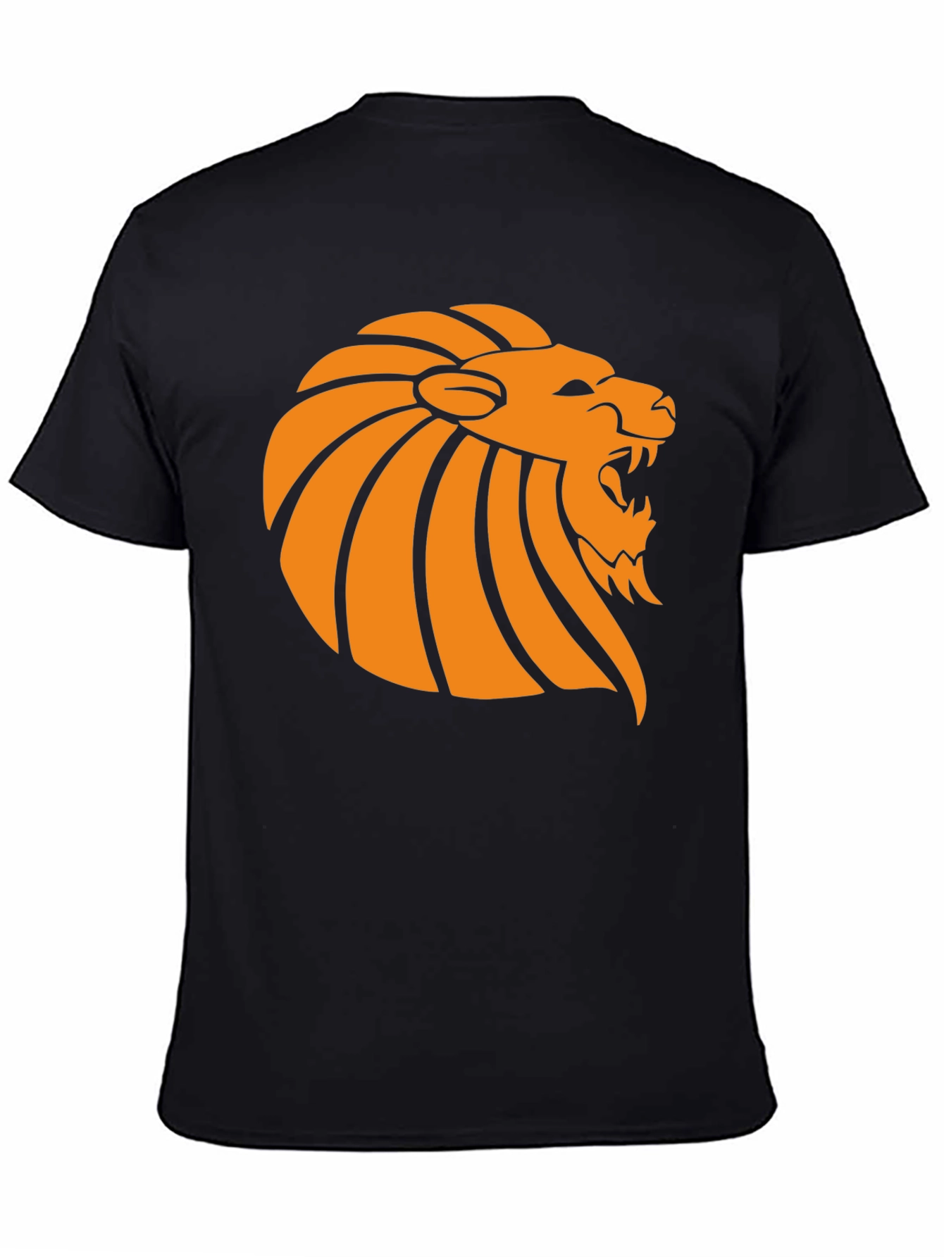 Lion Graphic Tee - Black Cotton T-Shirt