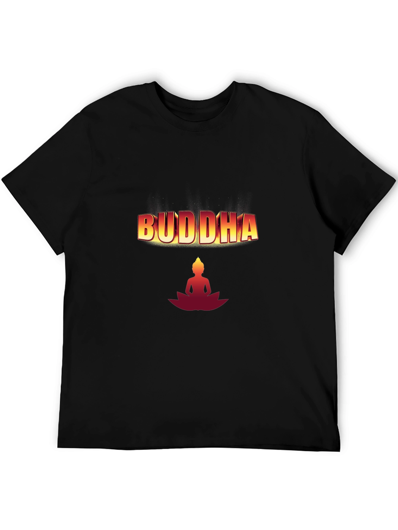 Buddha Graphic T-Shirt - Black Cotton Blend