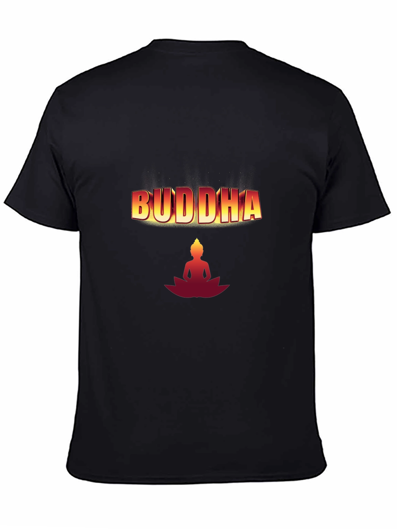 Buddha Graphic T-Shirt - Black Cotton Blend