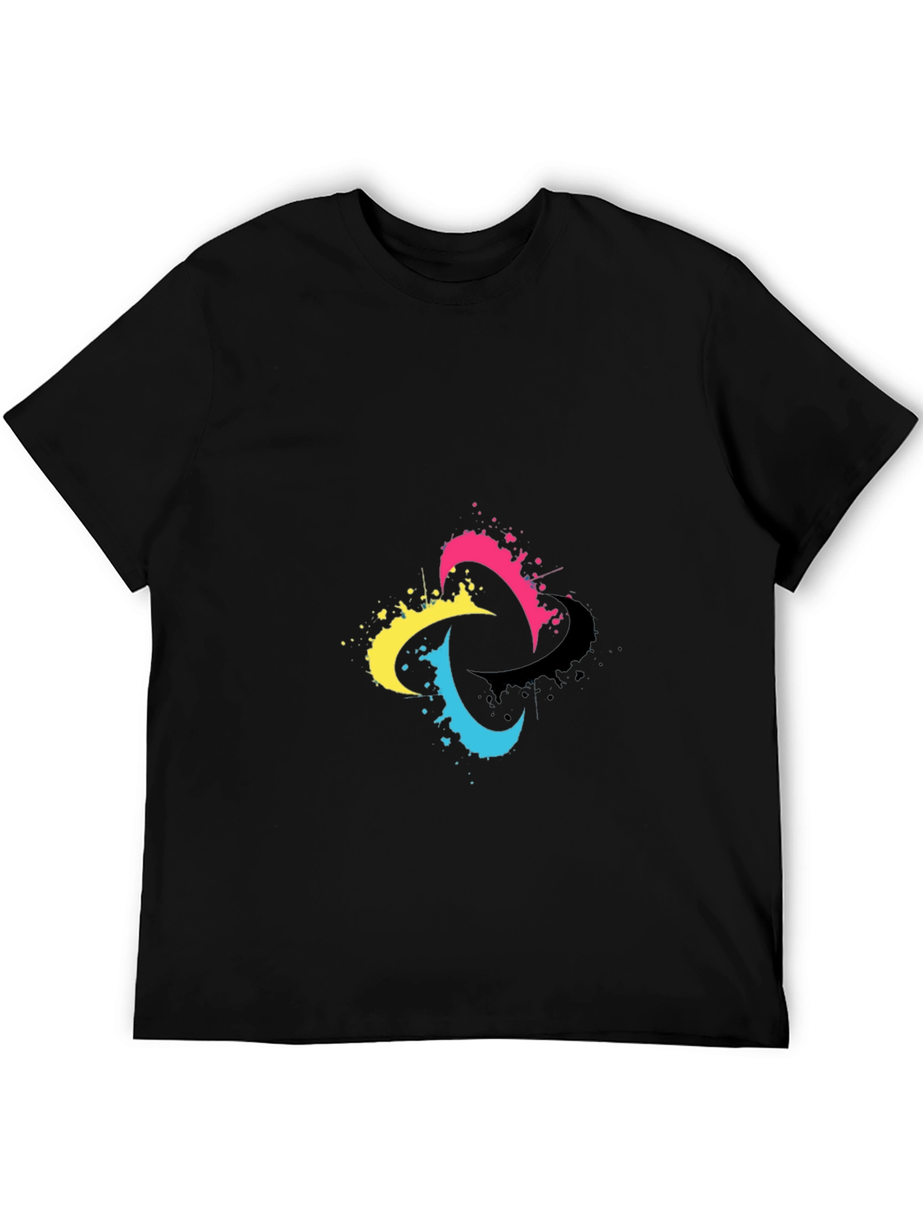 Abstract Splash Graphic Black T-Shirt