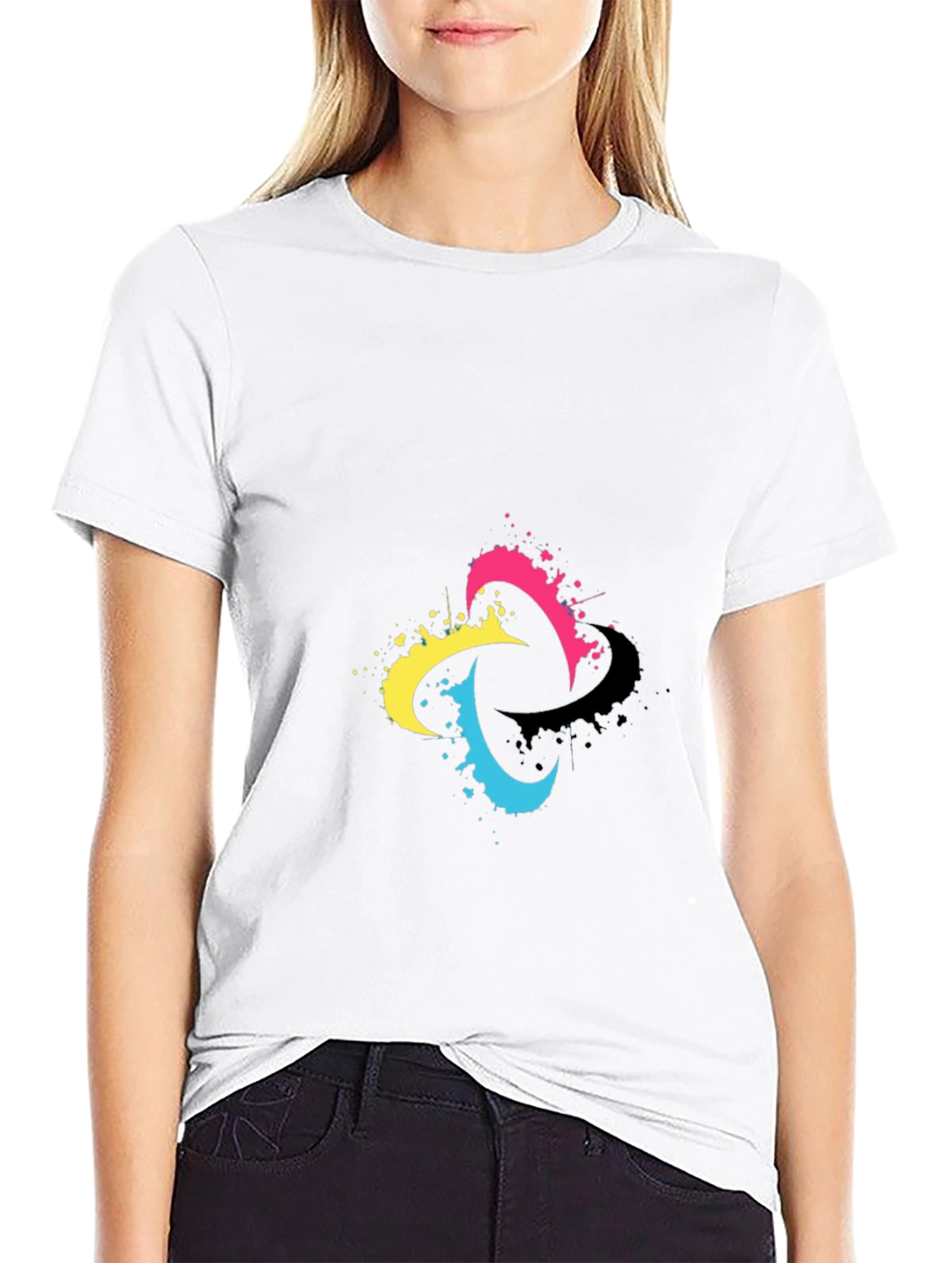 Abstract Splash Graphic Black T-Shirt