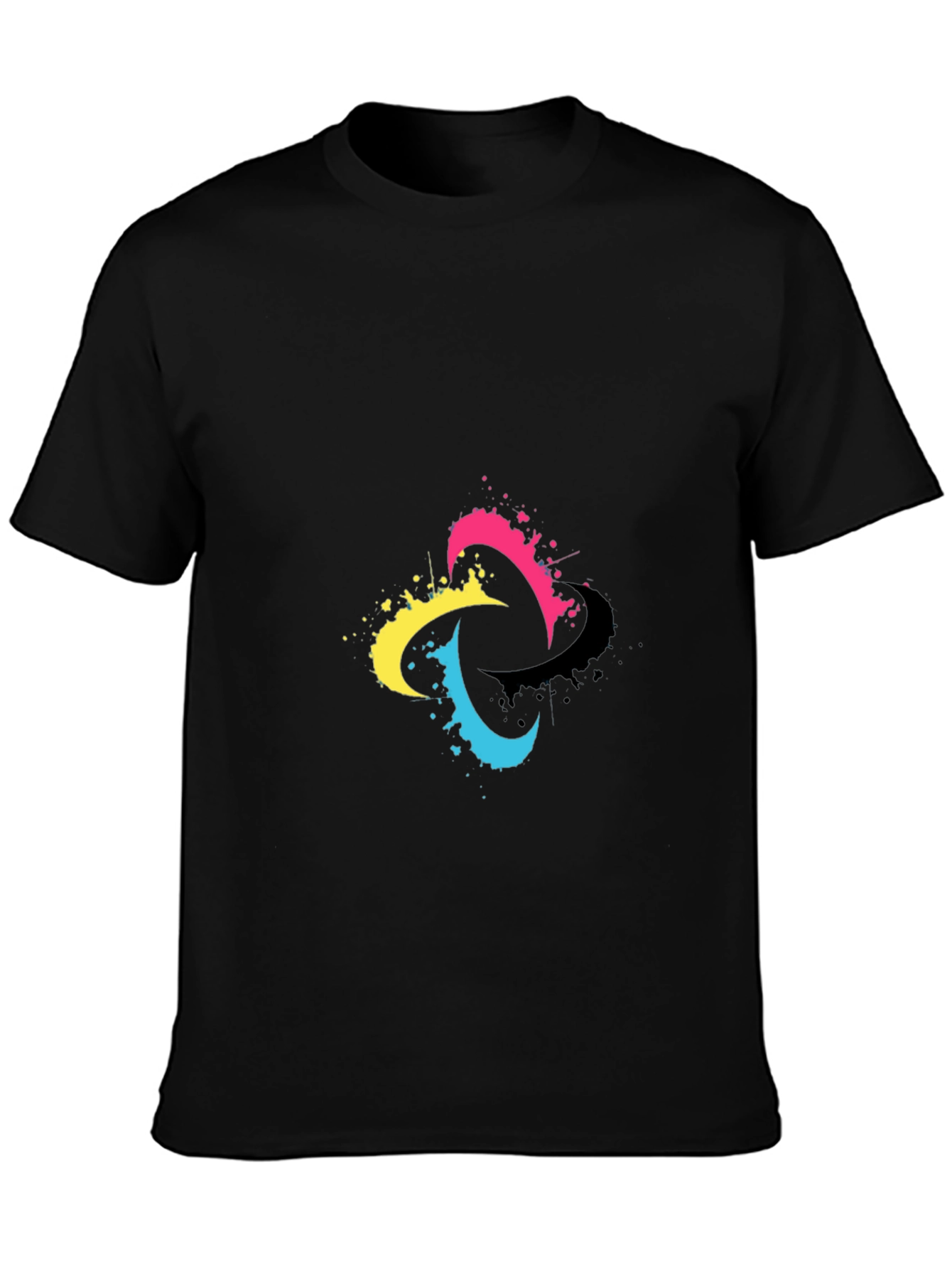 Abstract Splash Graphic Black T-Shirt