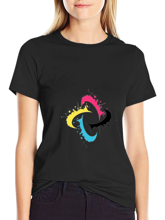 Abstract Splash Graphic Black T-Shirt