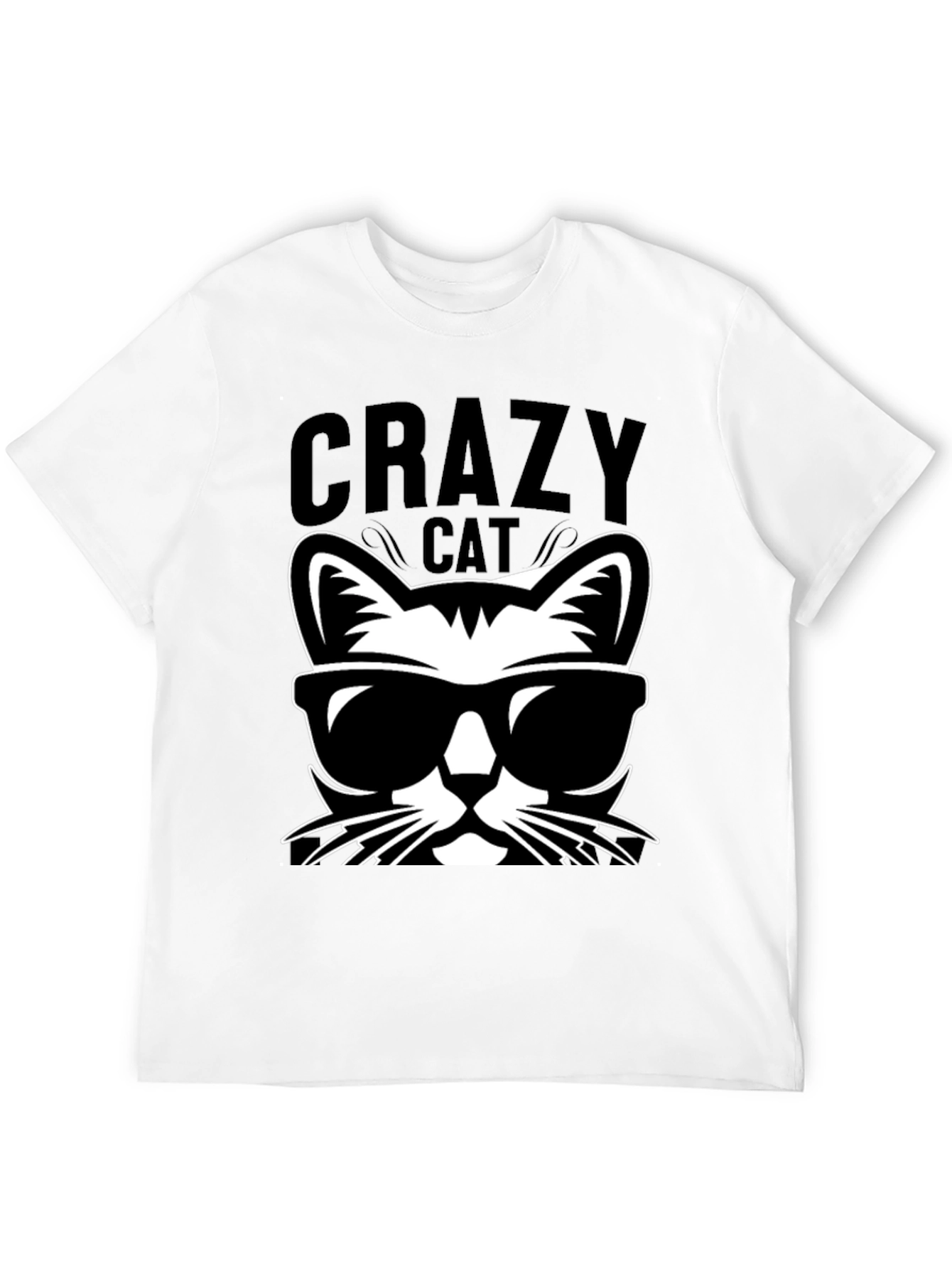 Crazy Cat T-Shirt Cool Shades Graphic Tee