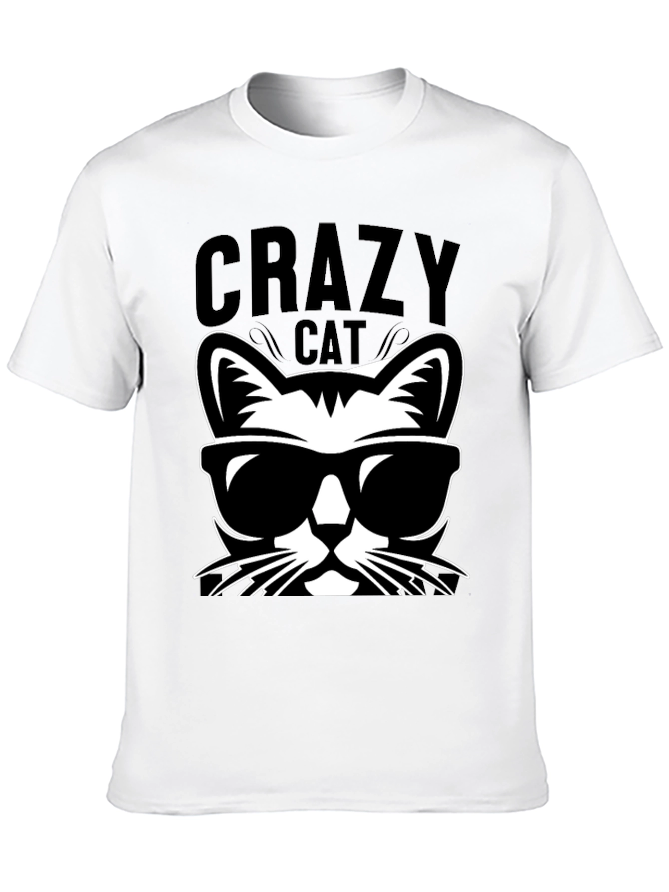 Crazy Cat T-Shirt Cool Shades Graphic Tee