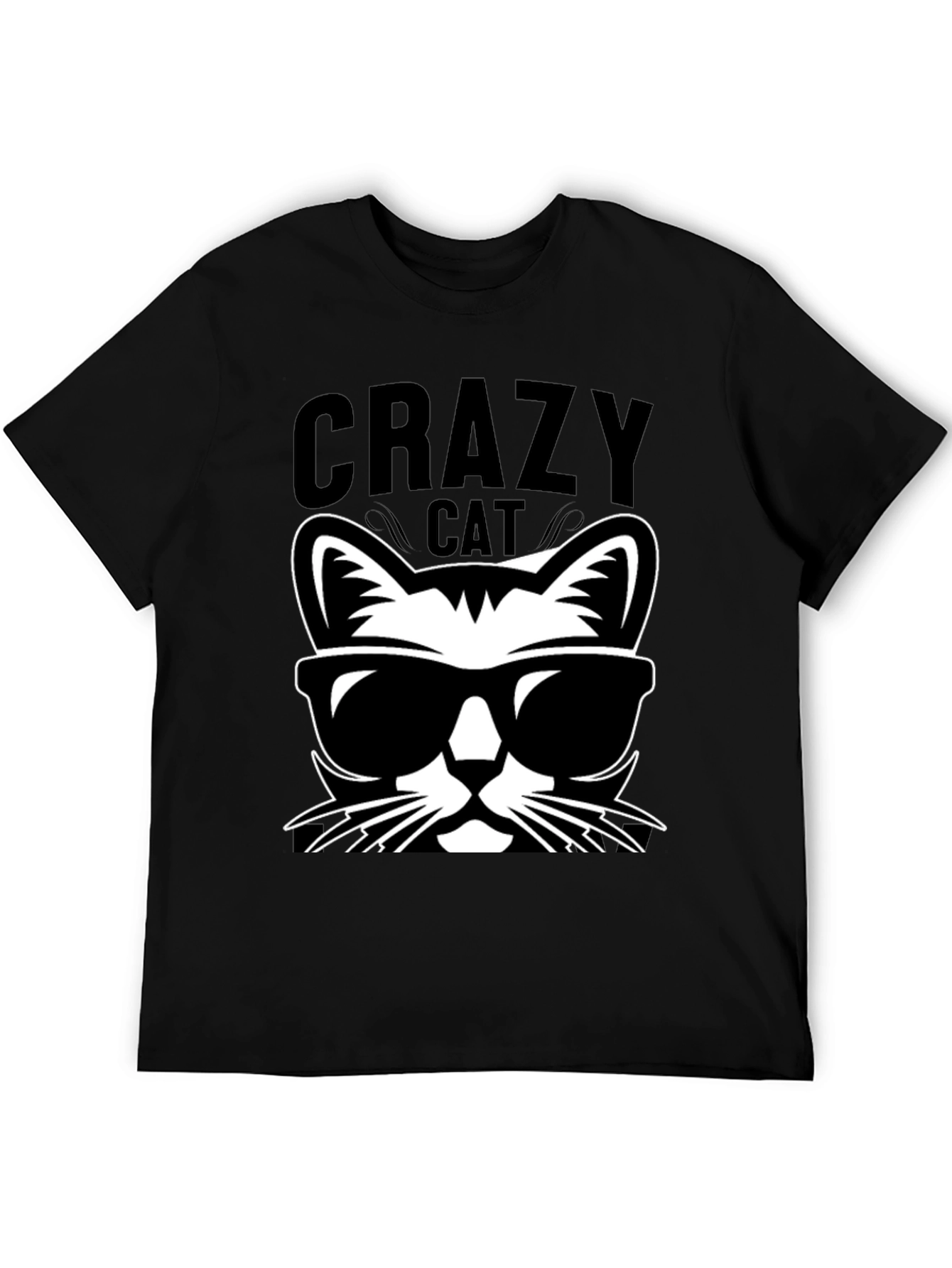 Crazy Cat T-Shirt Cool Shades Graphic Tee