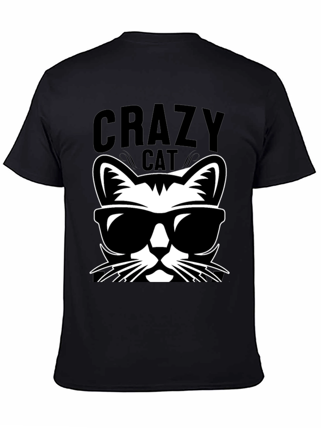 Crazy Cat T-Shirt Cool Shades Graphic Tee