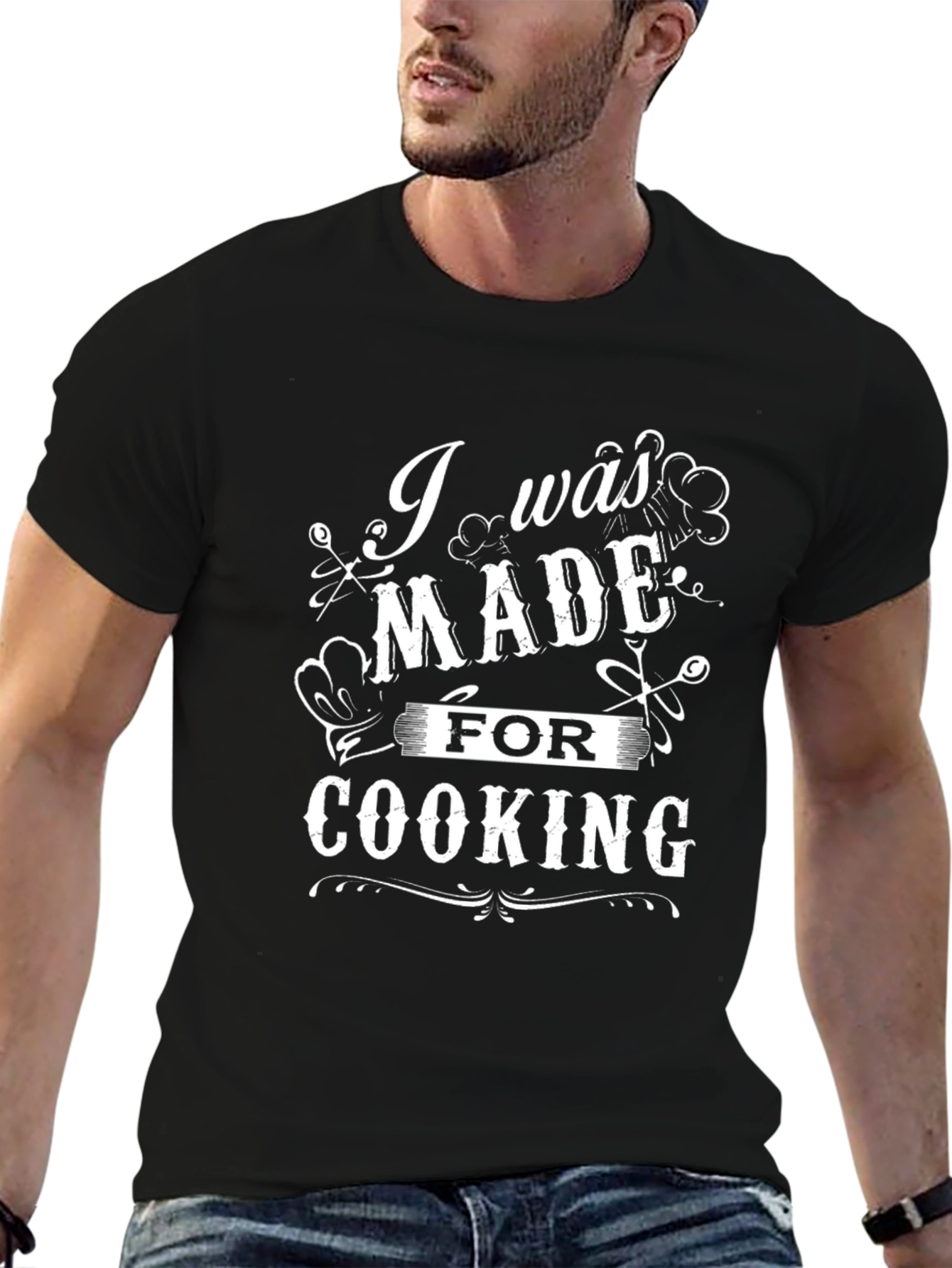 I Was Made for Cooking Black T-Shirt
