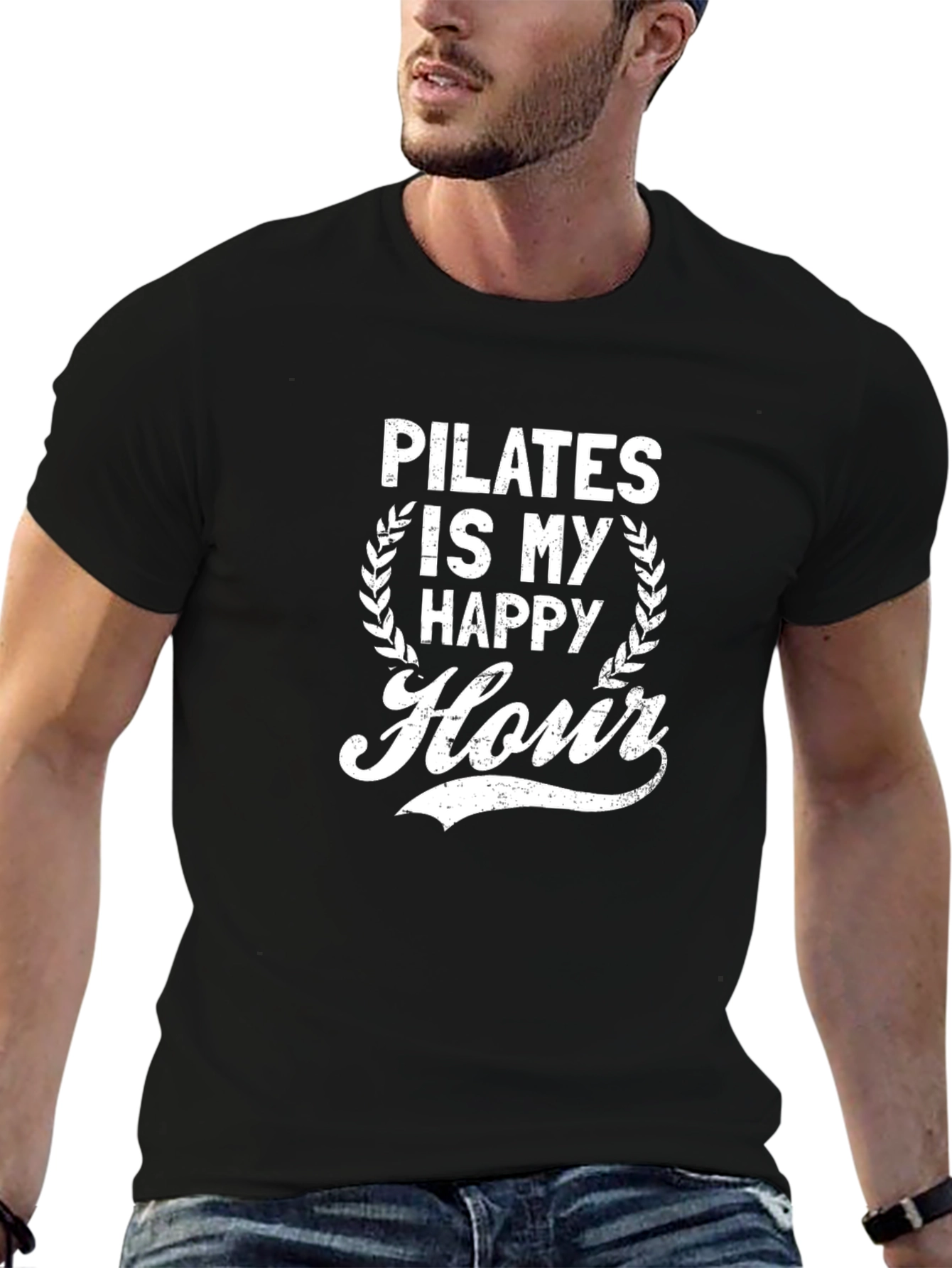 Pilates is My Happy Hour Black T-Shirt