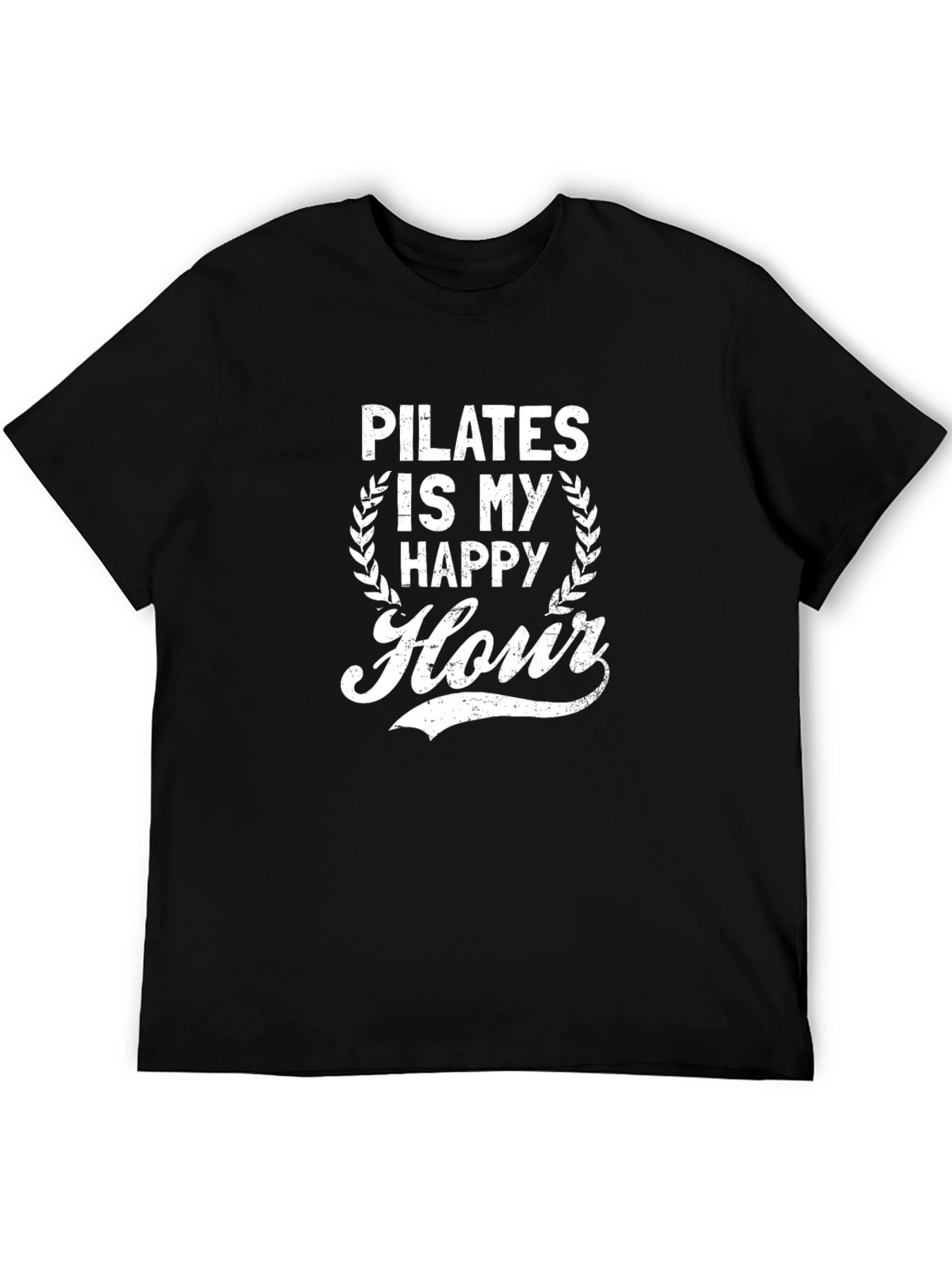 Pilates is My Happy Hour Black T-Shirt