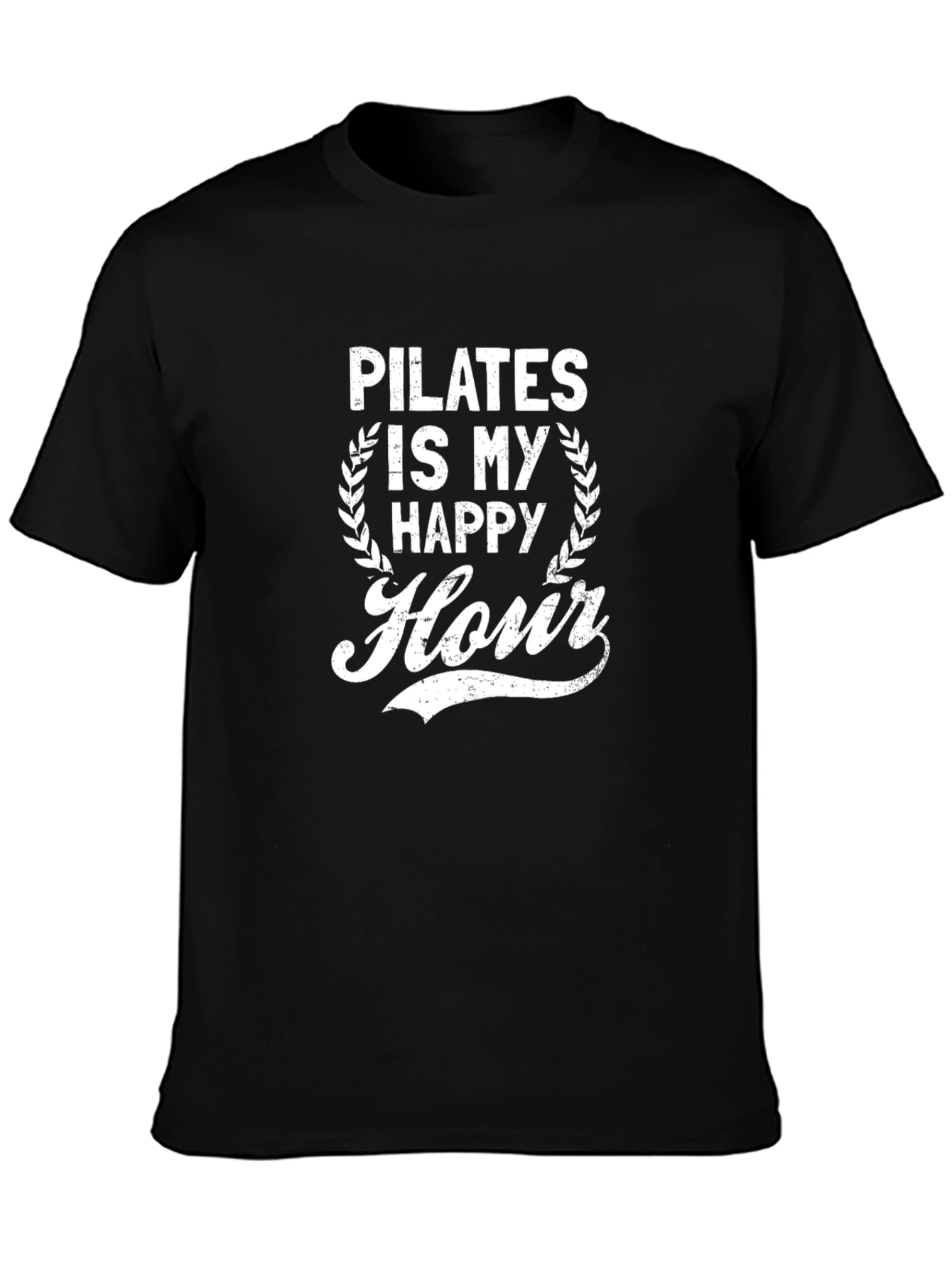 Pilates is My Happy Hour Black T-Shirt