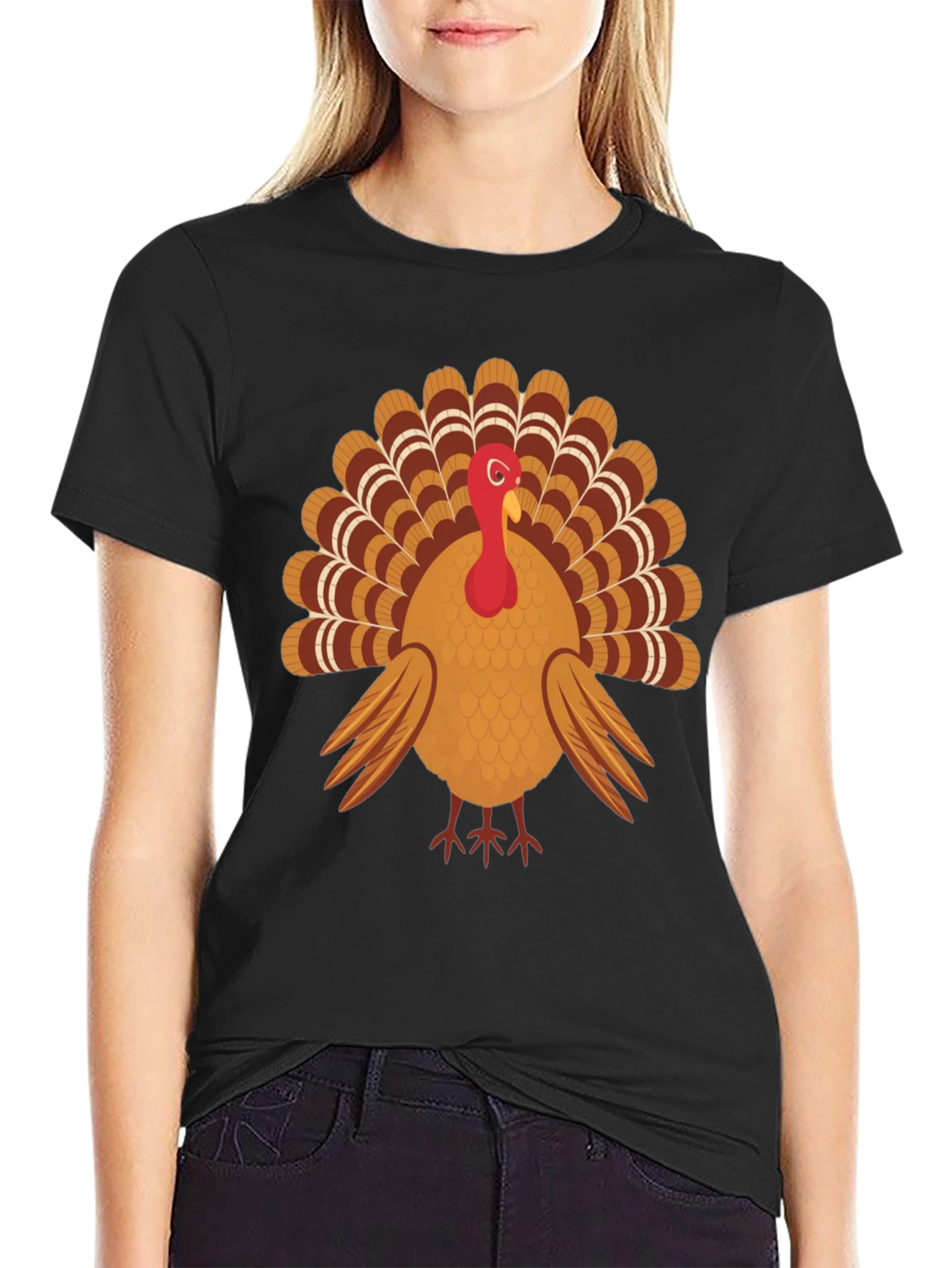 Thanksgiving Turkey Graphic Tee - Black