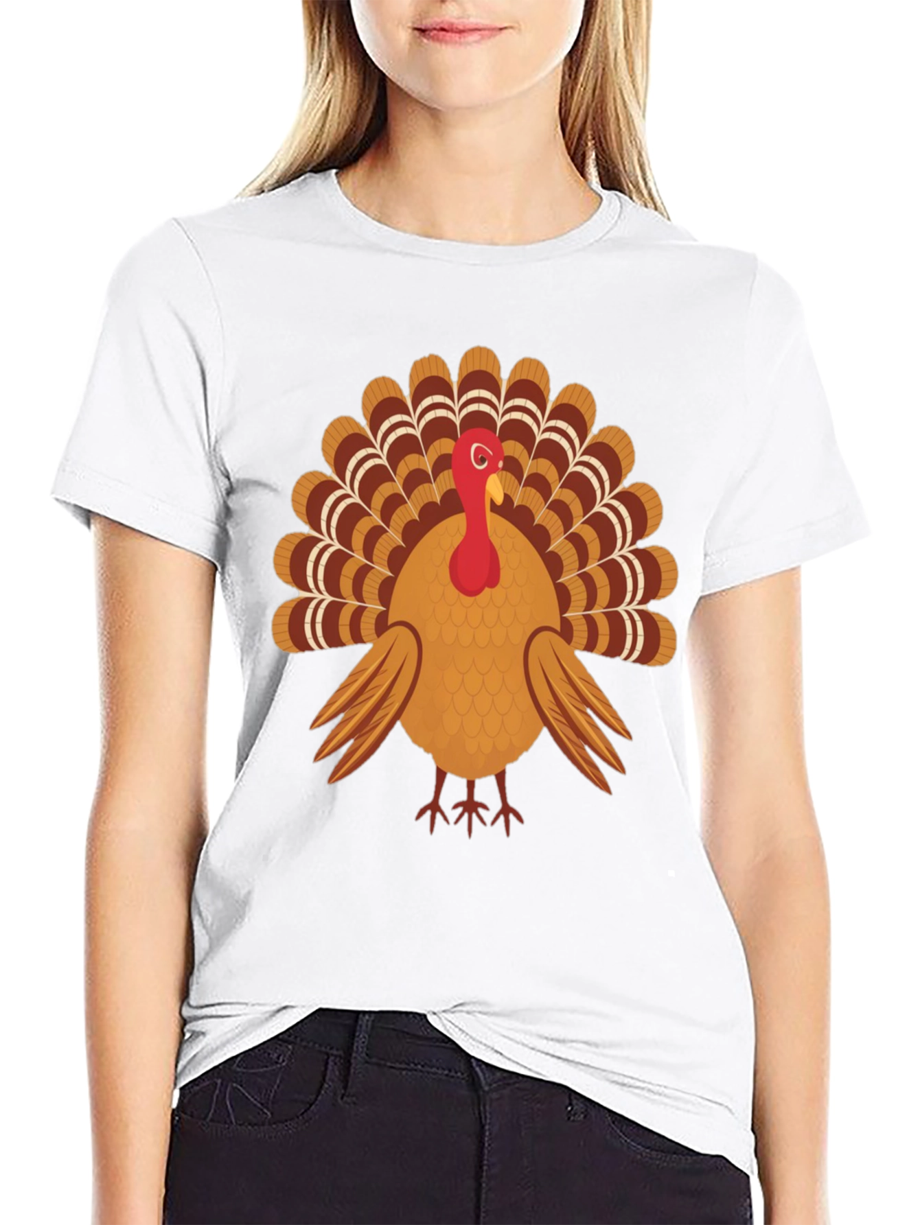 Thanksgiving Turkey Graphic Tee - Black