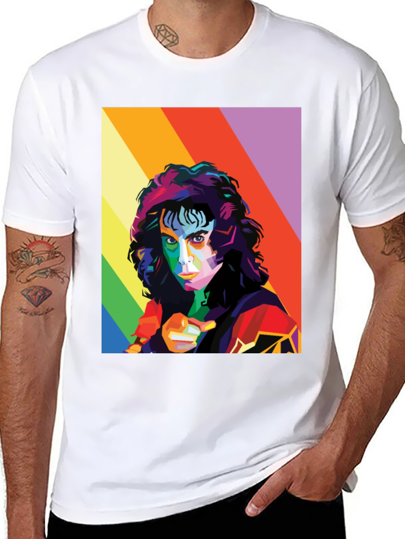 Rainbow Retro Portrait T-Shirt