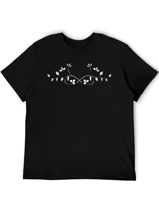 Black Floral Vine Graphic Tee