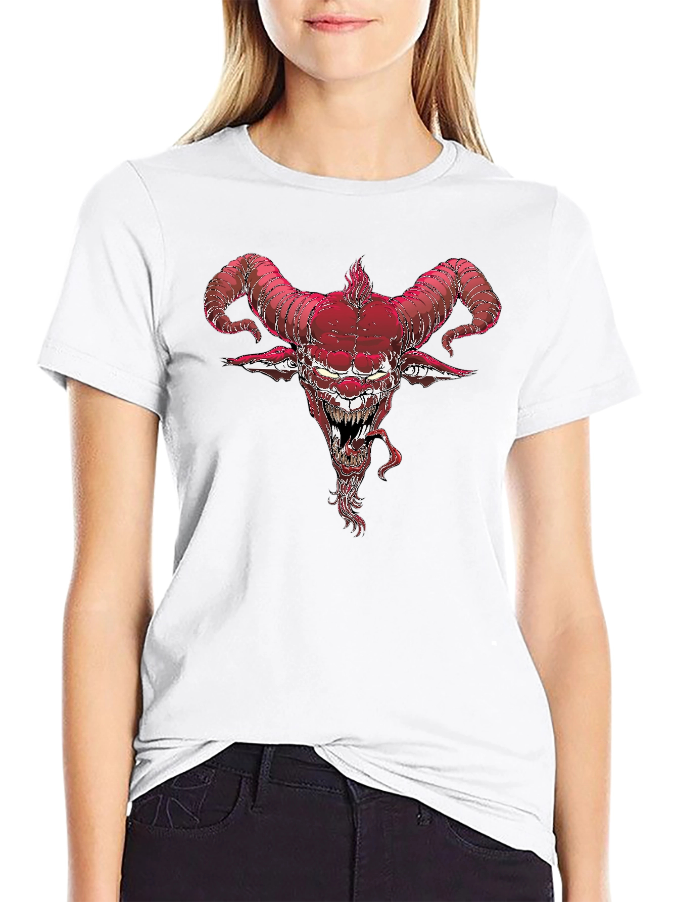 Devil Horns Graphic Tee - Black Cotton Blend