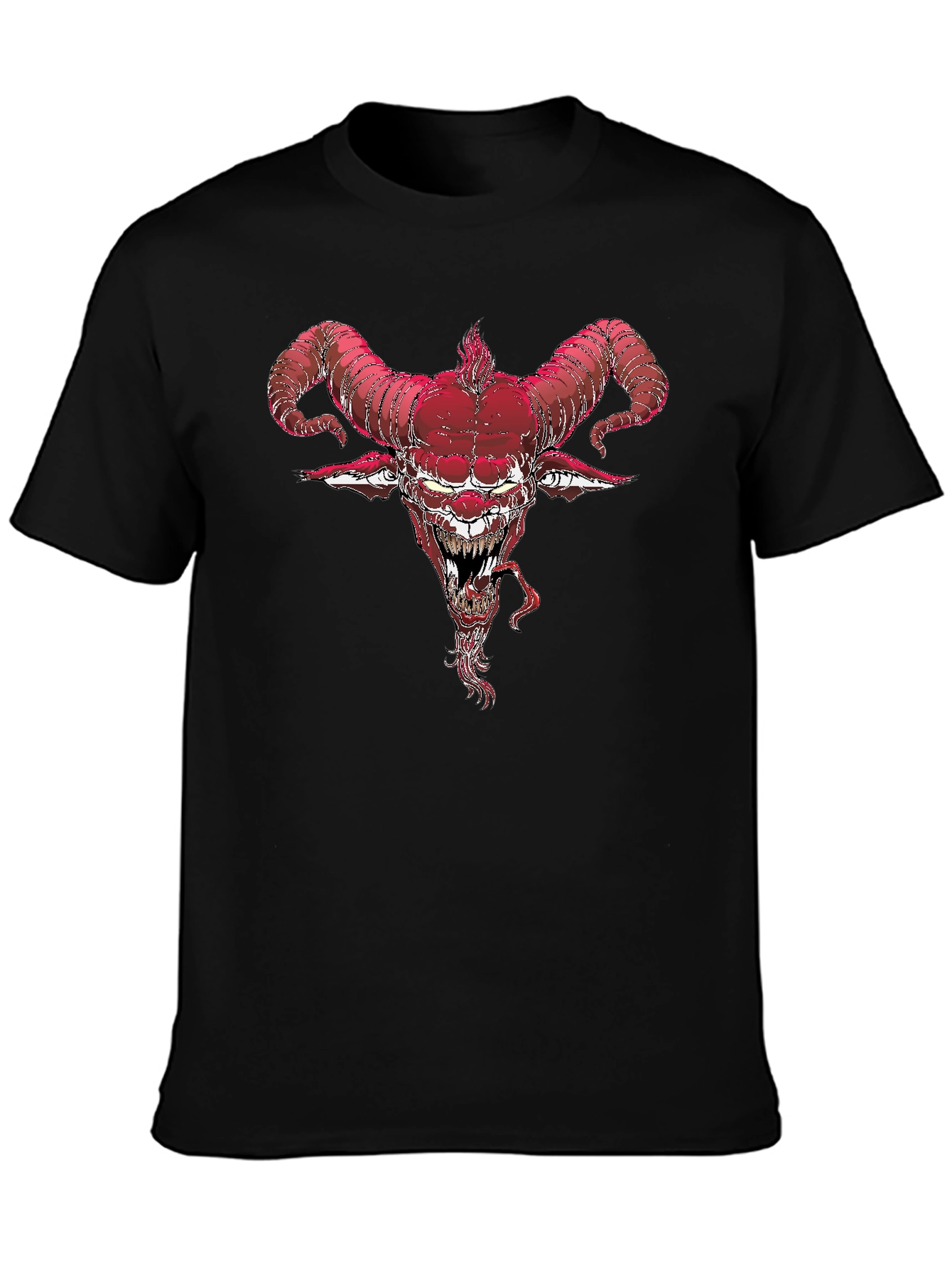 Devil Horns Graphic Tee - Black Cotton Blend