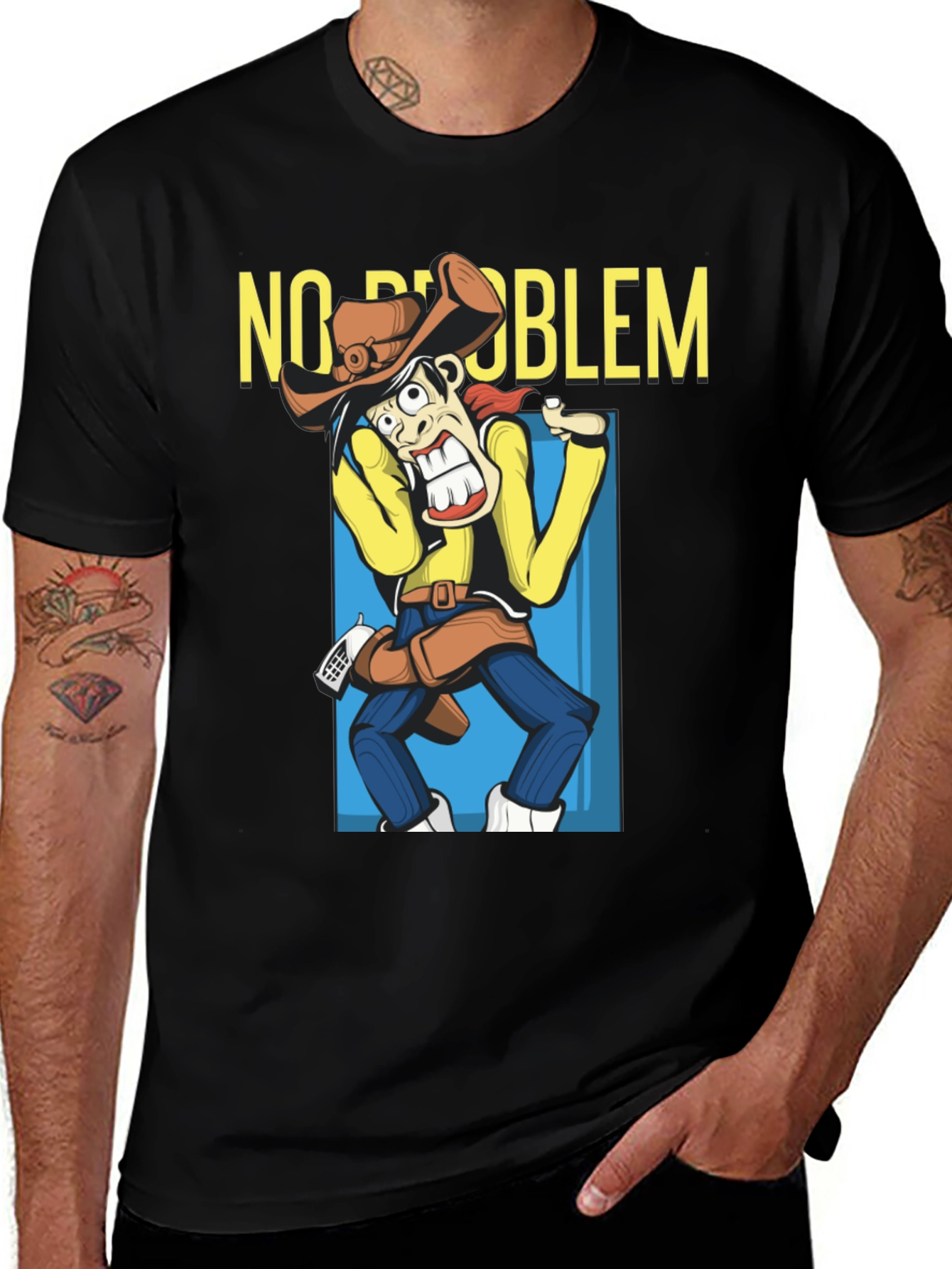 No Problem Funny Cartoon Cowboy T-Shirt