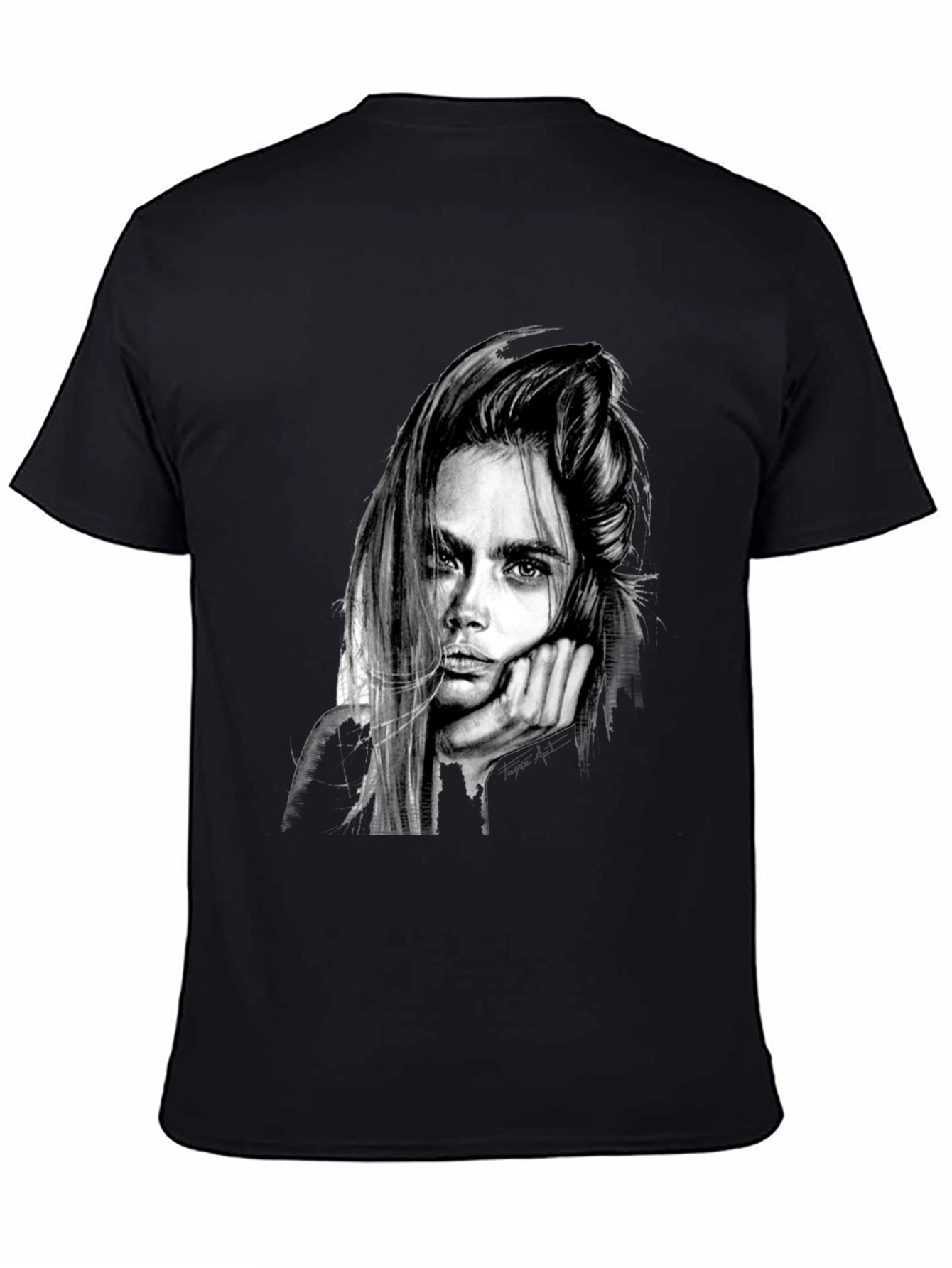 Cara Delevingne Graphic Print Black T-Shirt