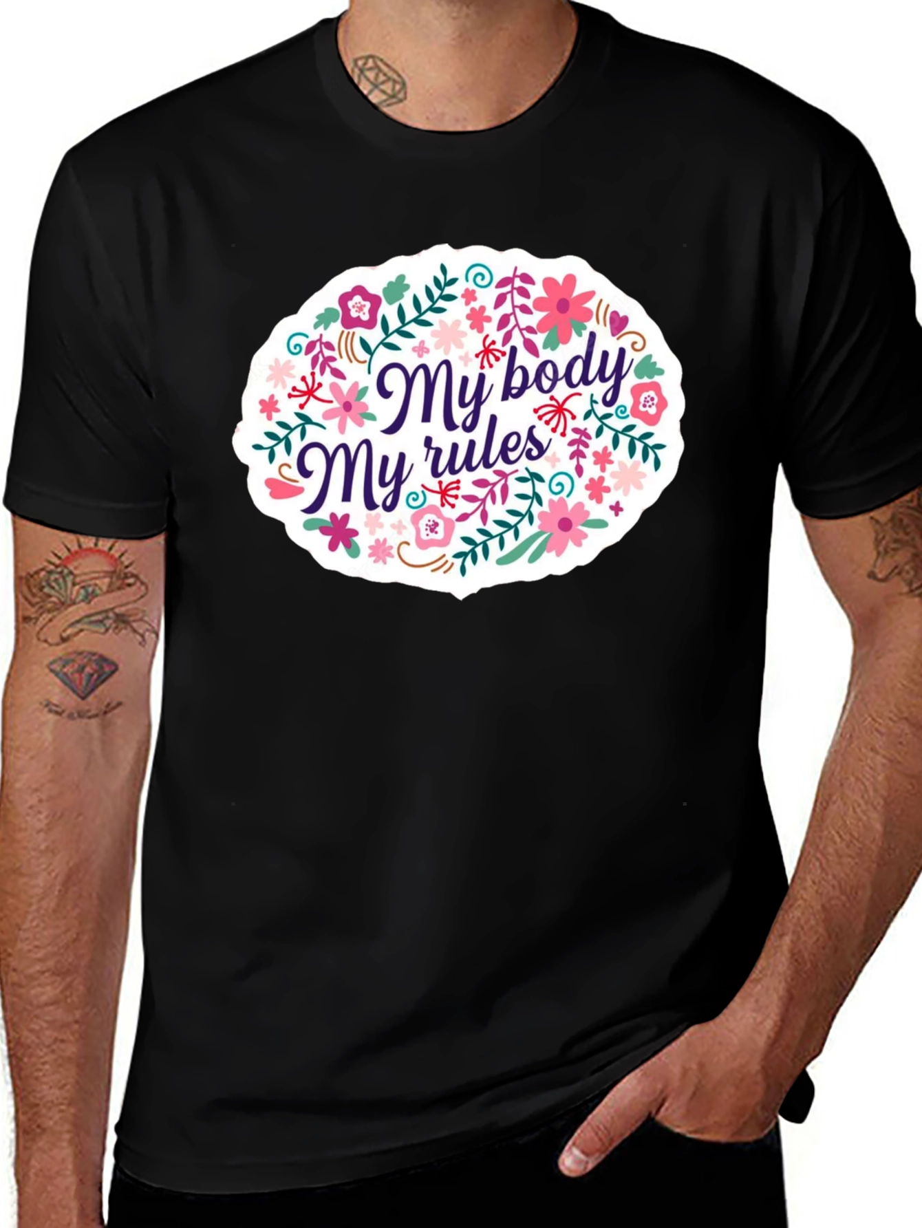 My Body My Rules Floral Graphic T-Shirt