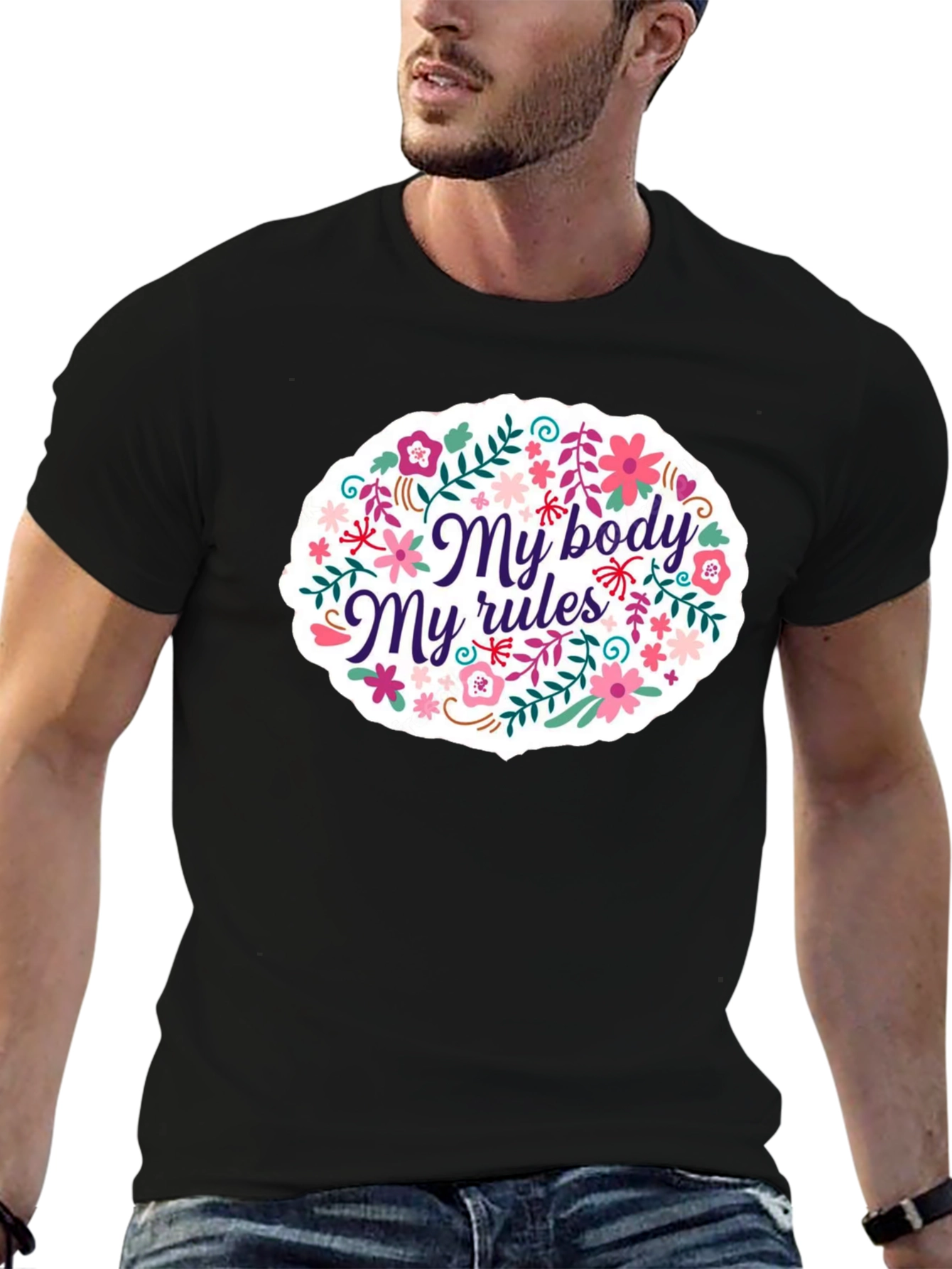 My Body My Rules Floral Graphic T-Shirt
