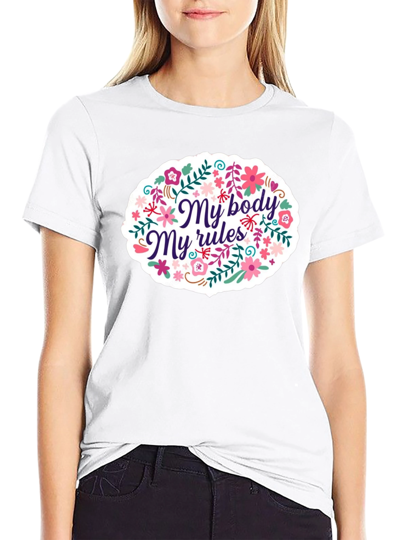 My Body My Rules Floral Graphic T-Shirt