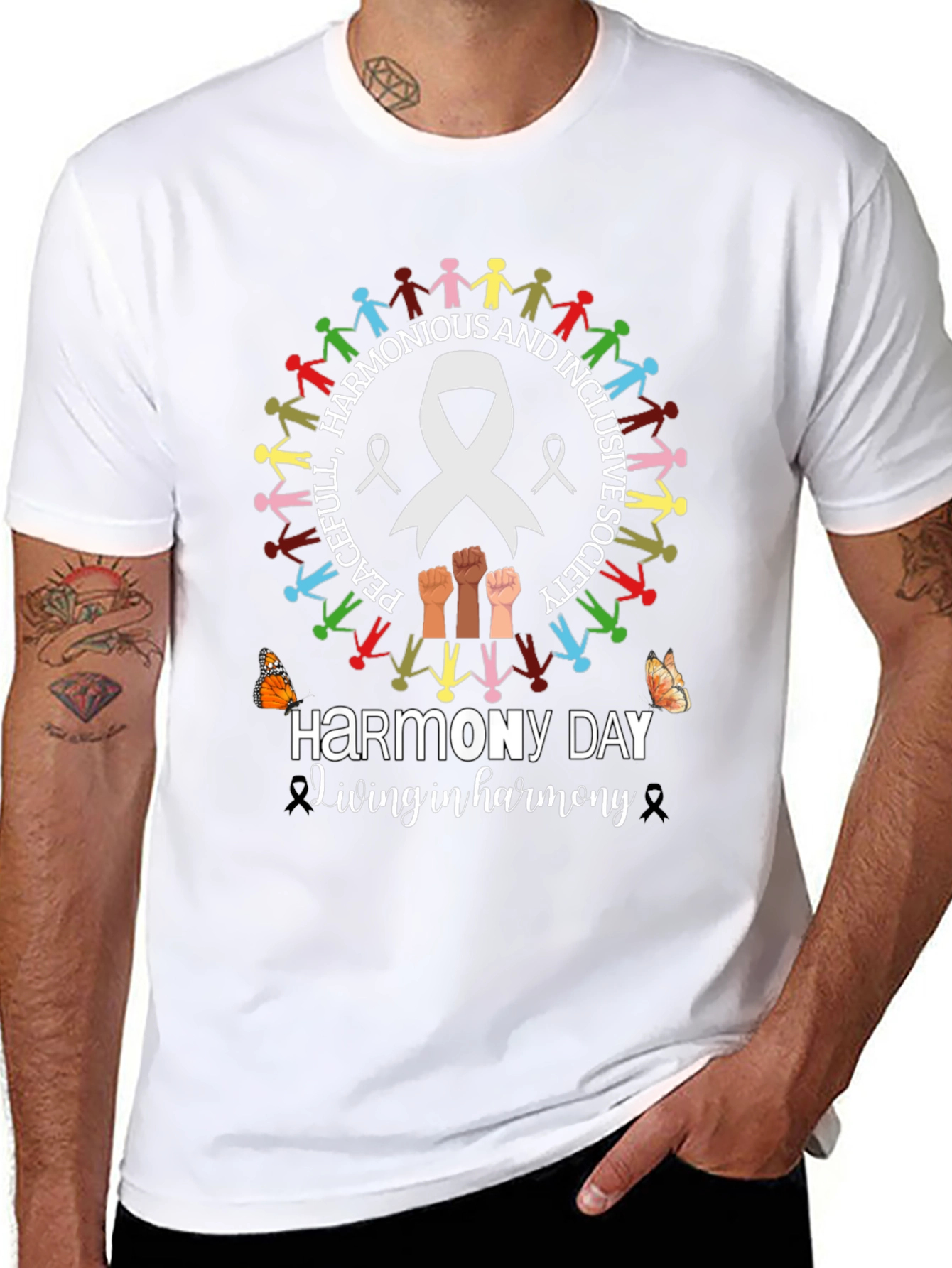 Harmony Day T-Shirt - Peace Unity and Inclusion
