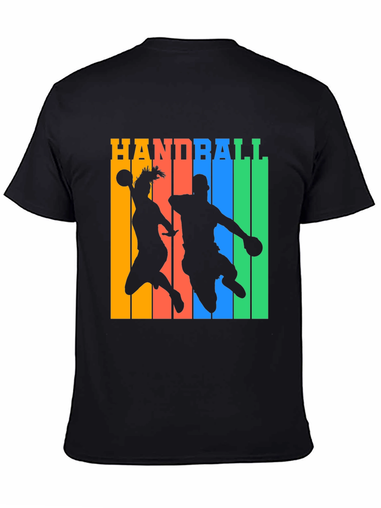 Handball Player Silhouette Graphic T-Shirt