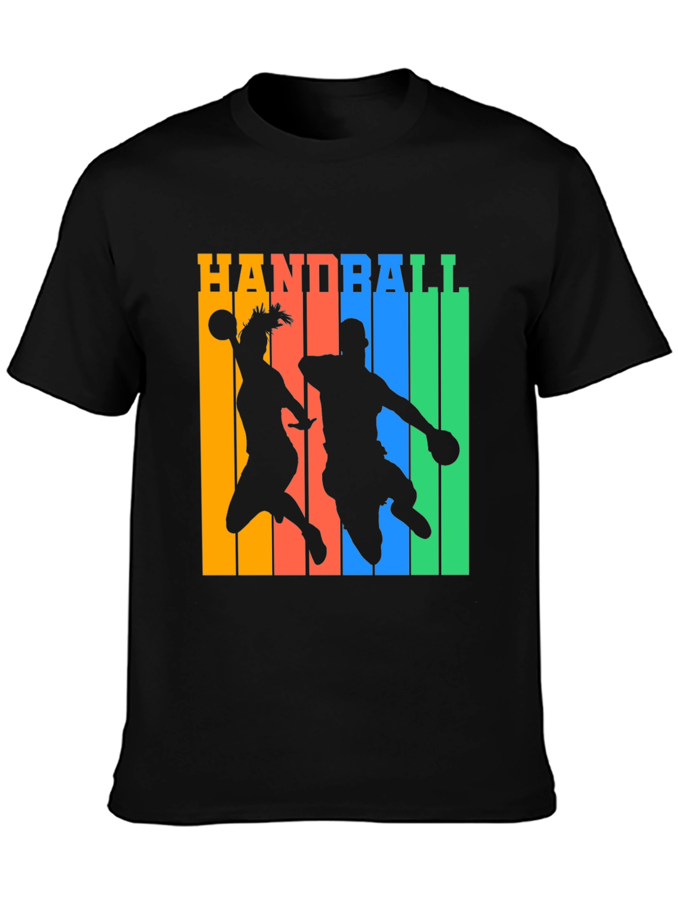 Handball Player Silhouette Graphic T-Shirt