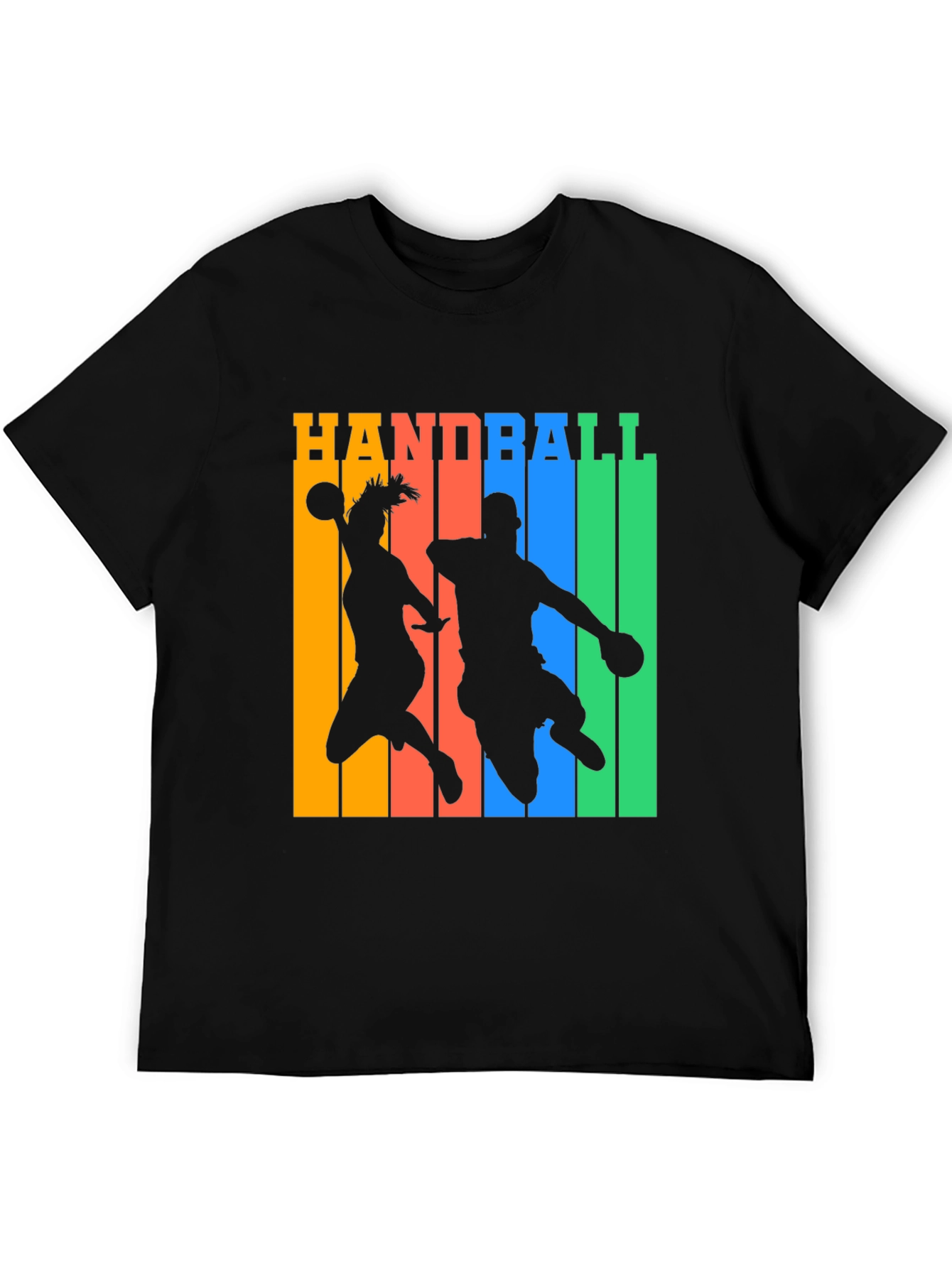 Handball Player Silhouette Graphic T-Shirt