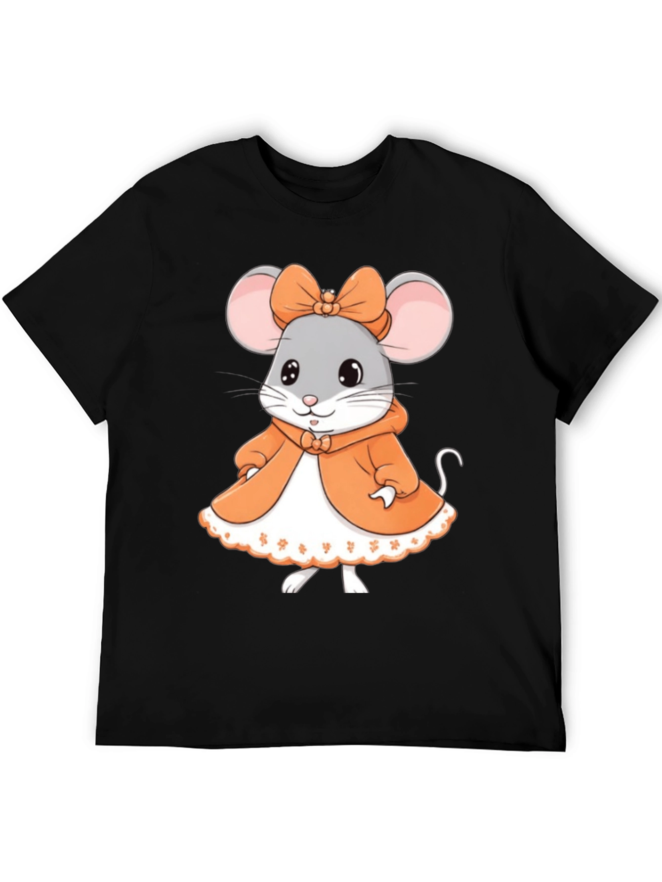 Cute Mouse Graphic Tee - Black Unisex T-Shirt