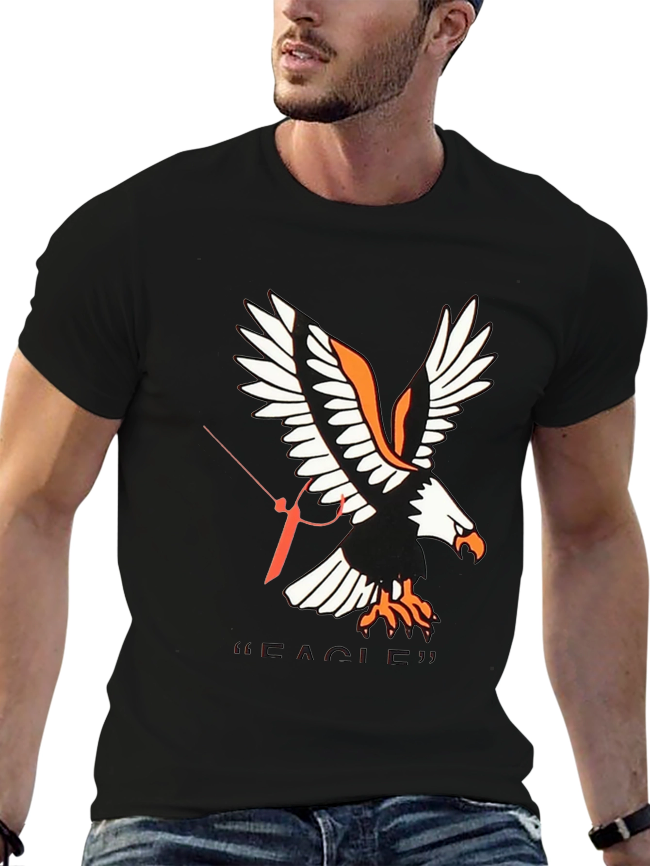 Eagle Graphic Tee - Stylish Mens Black T-Shirt